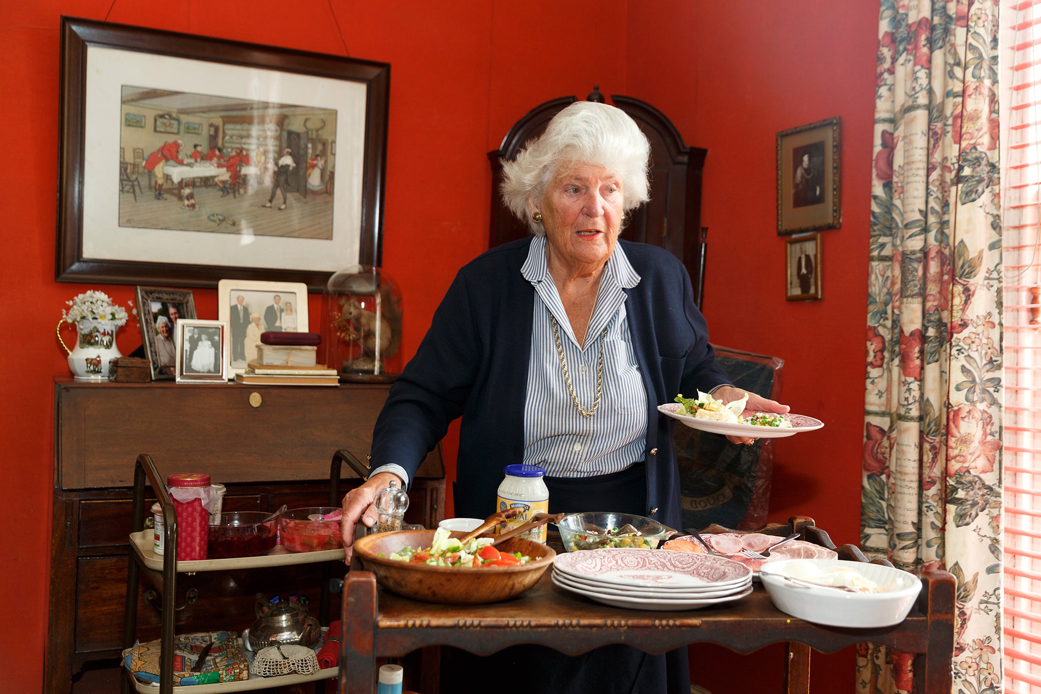 June Whittaker likes to have her sons and grandchildren around for lunch and dinner regularly, at her house in Shropshire, West Midlands. She is a loving grandmother and likes to serve traditional homemade puddings and sweets to her family. Eating at the