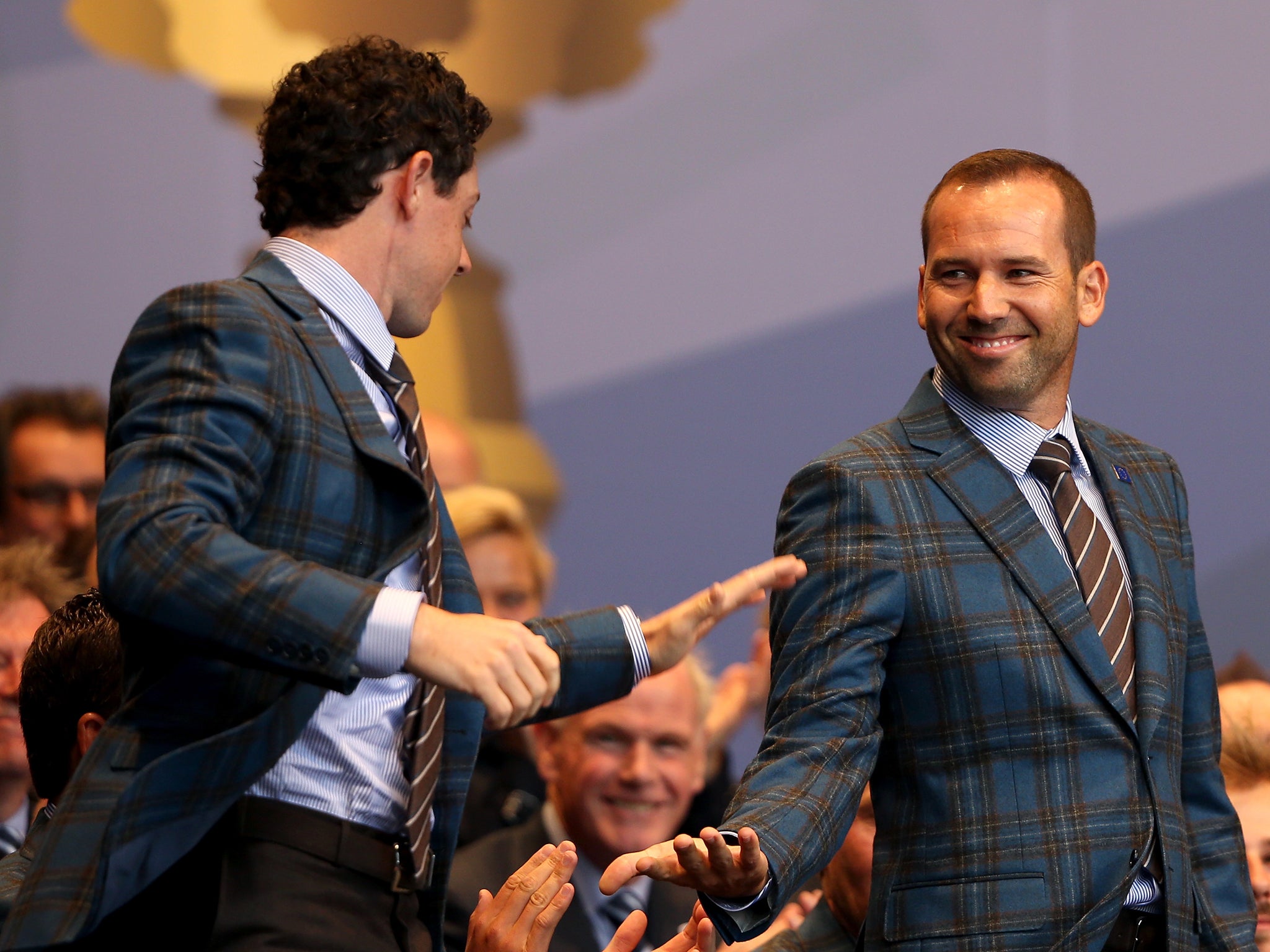 Rory McIlroy with partner Sergio Garcia