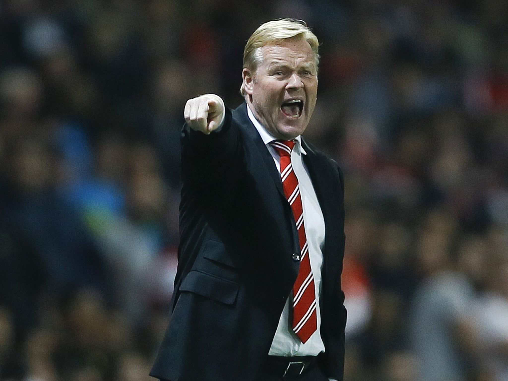 Ronald Koeman makes a point on the touchline