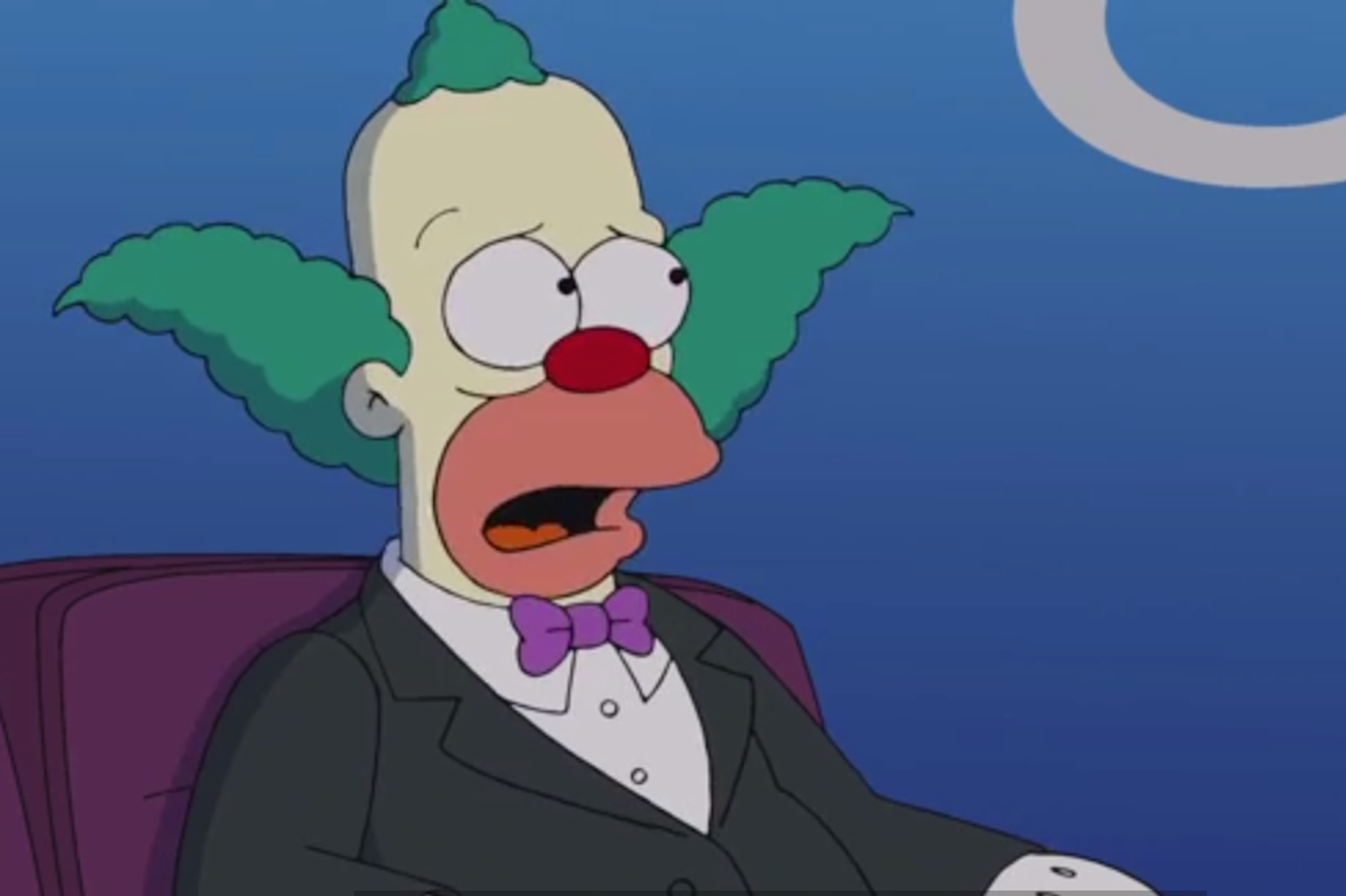 Poor old Krusty the Clown is not having a good time in The Simpsons