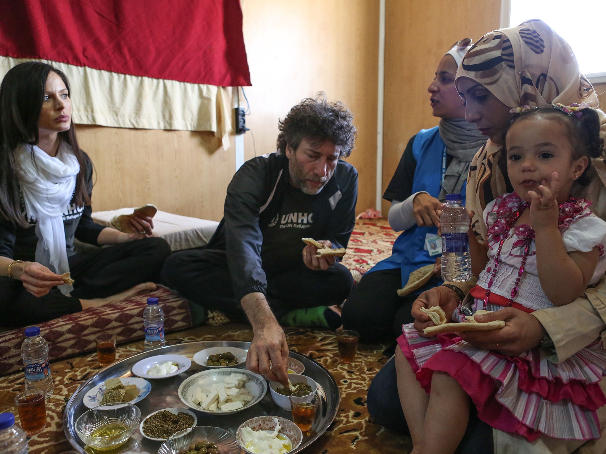 Georgina Chapman and Neil Gaiman enjoy some Syrian hospitality