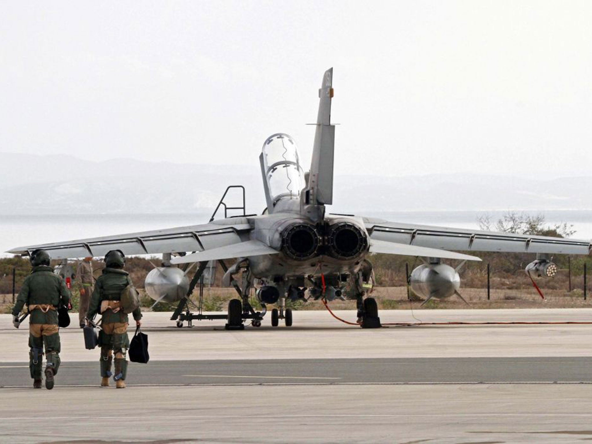 An RAF Tornado jet prepares to fly from Cyprus to Iraq in September 2014