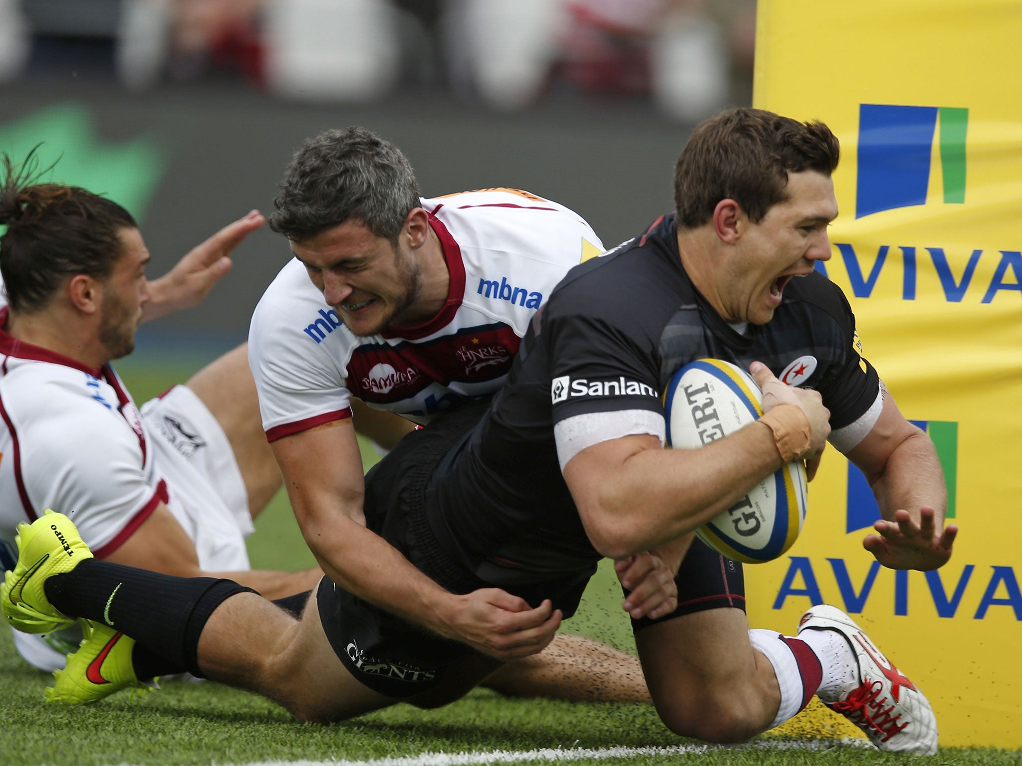 Alex Goode scores for Saracens