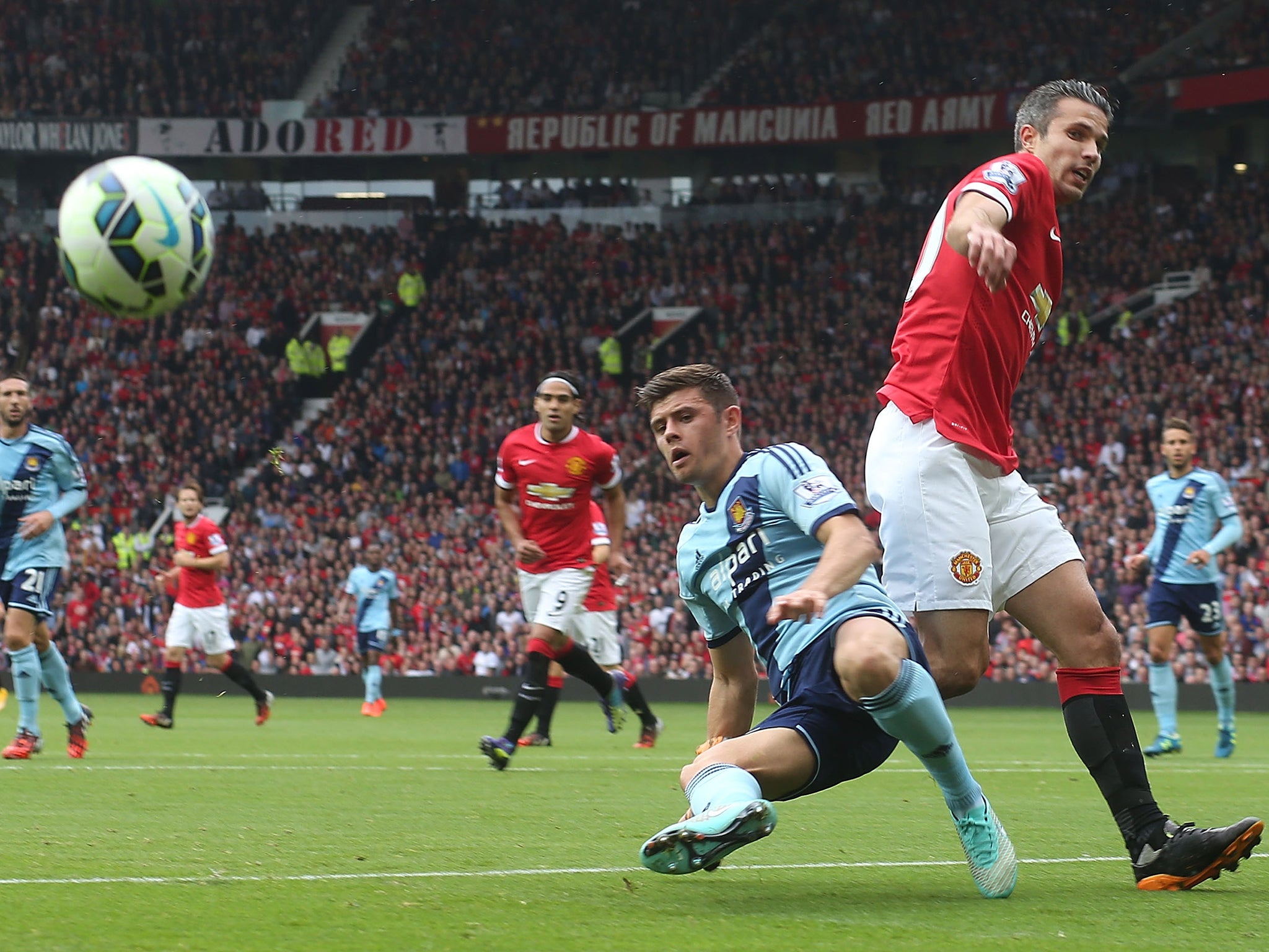 Robin van Persie in action against West Ham