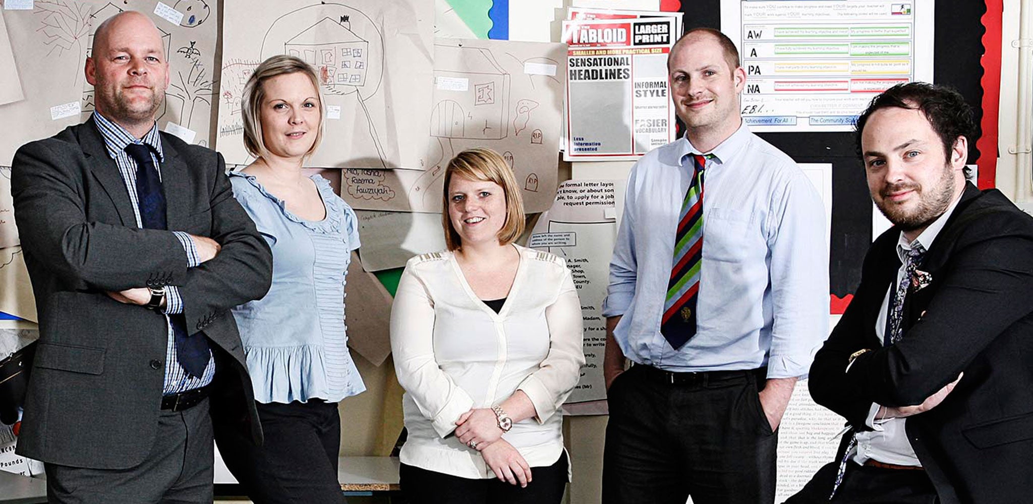 Mr Giffin, second from right, with other teachers featured on Educating Yorkshire