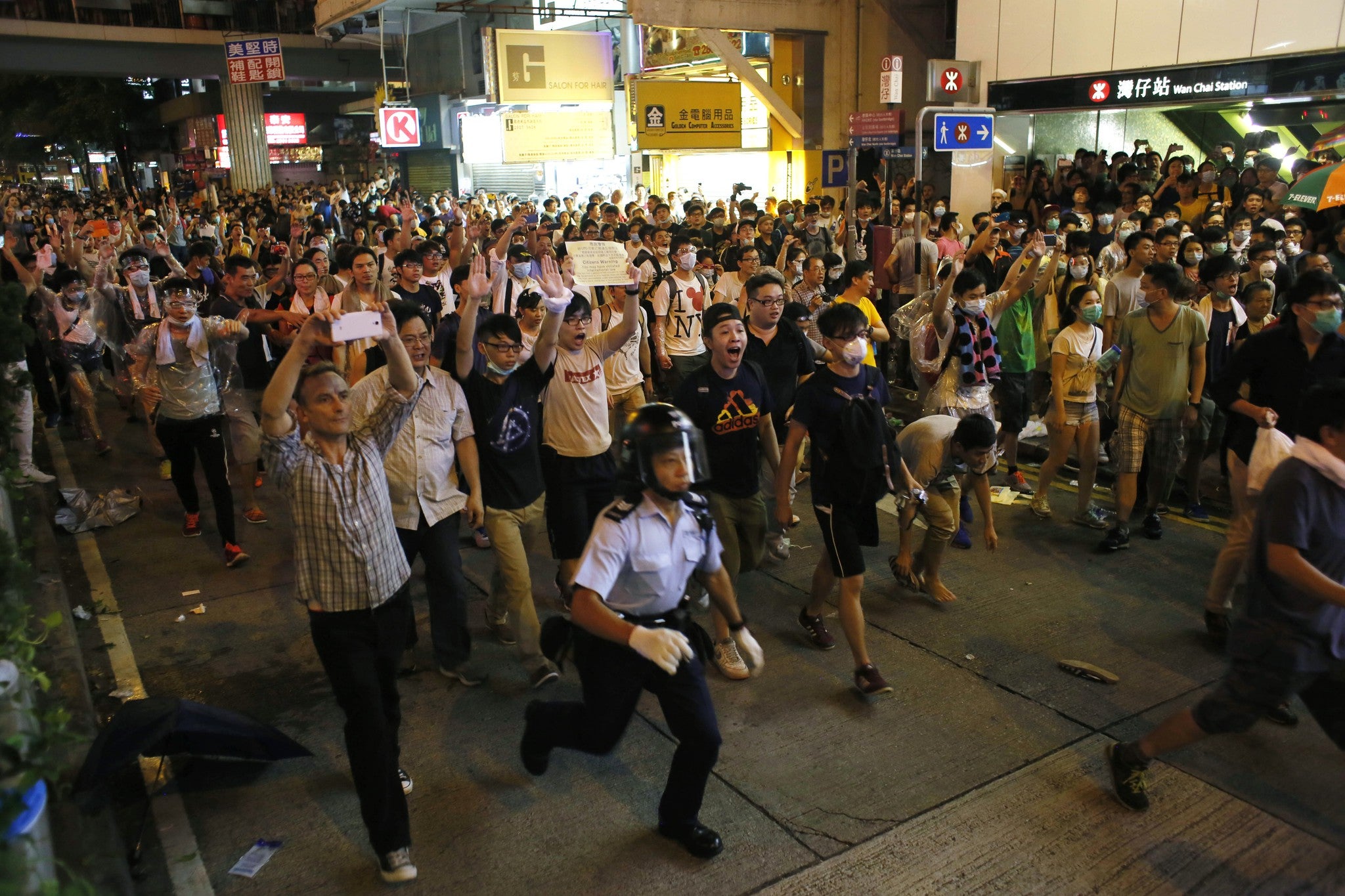 Student protesters march through Hong Kong