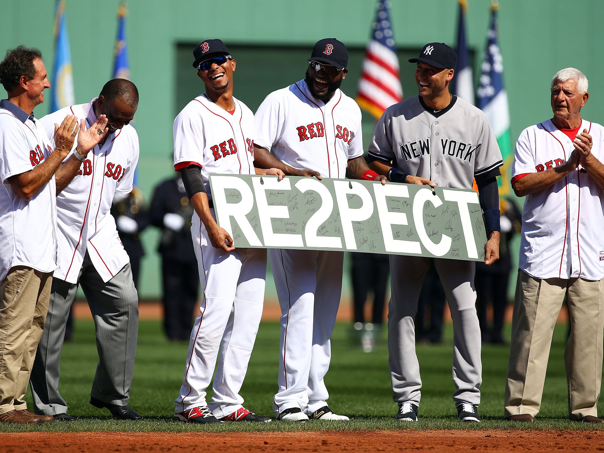 Players from both sides showed their respect to the New York Yankees captain