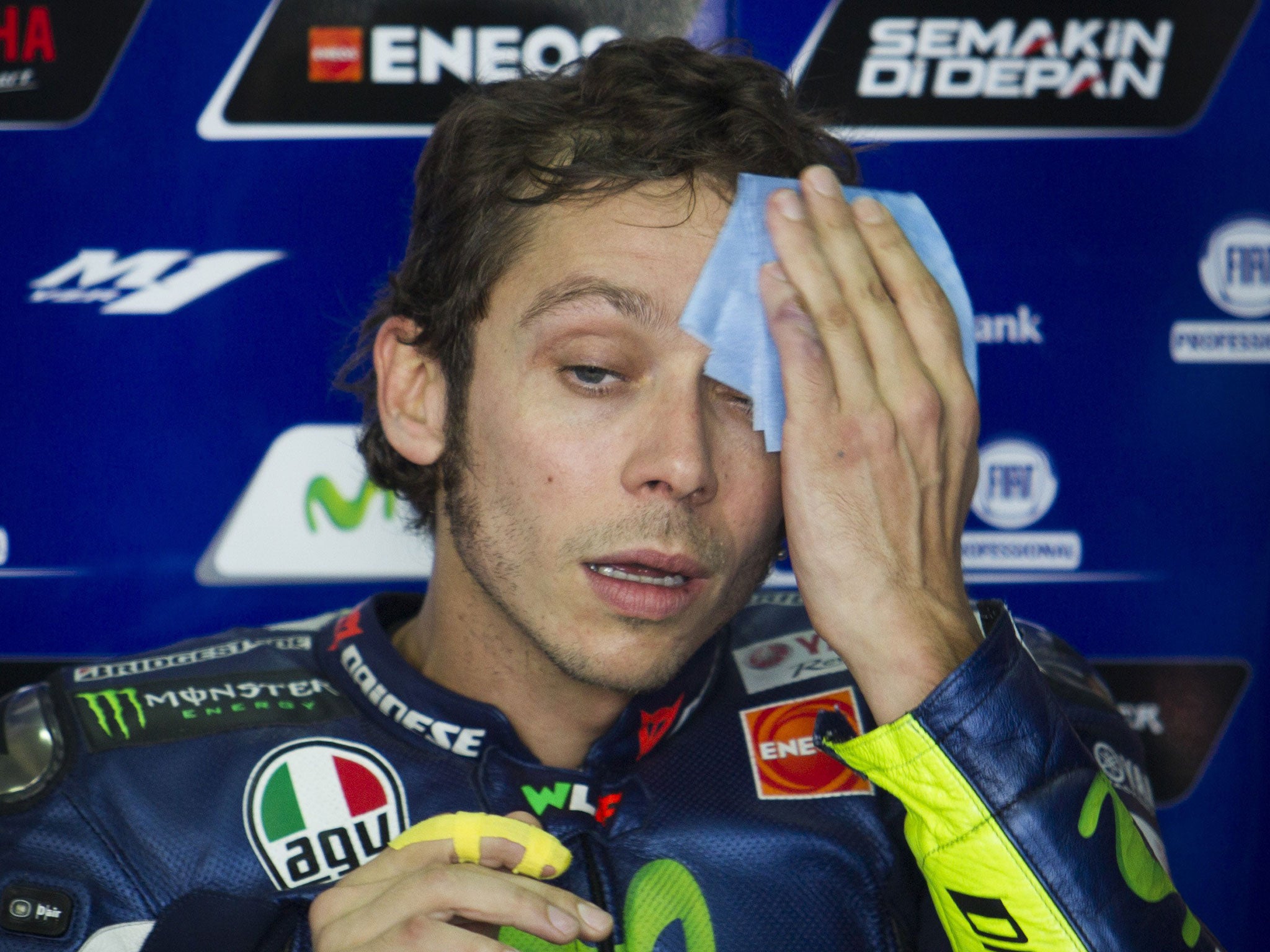 Valentino Rossi suffered a concussion in the Aragon GP