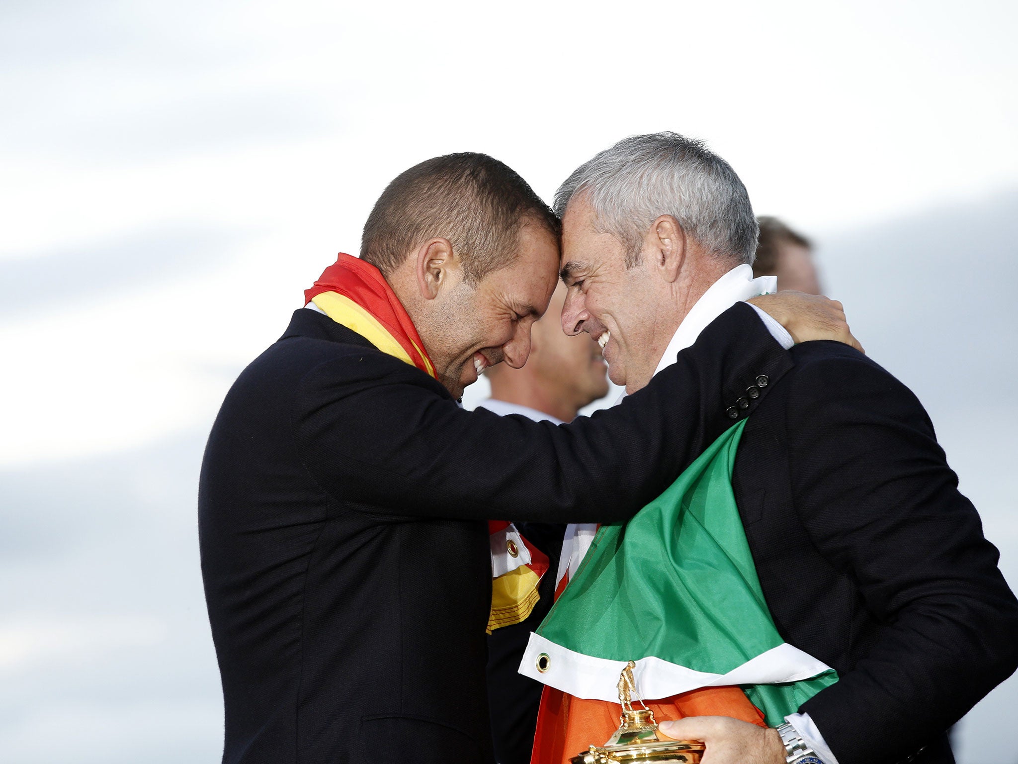 Sergio Garcia embraces Paul McGinley