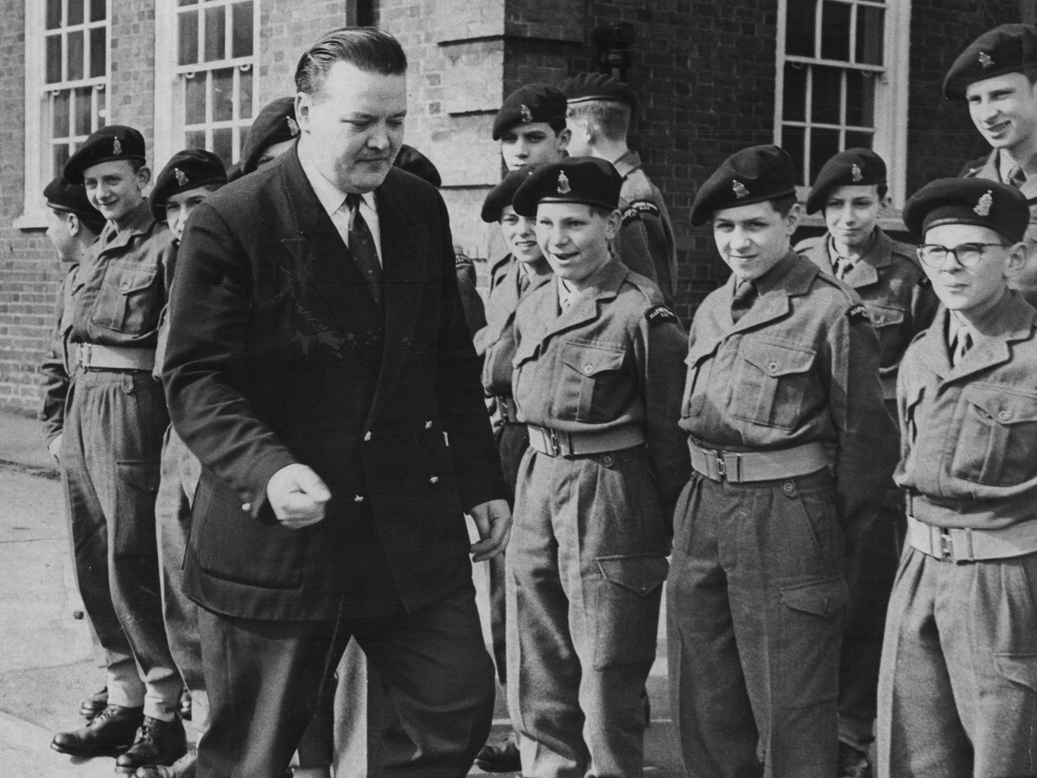 The way they were: 1963, cadets line up at Alleyn's School in West Dulwich for former Guards Sergeant Eric Randall, their Quartermaster