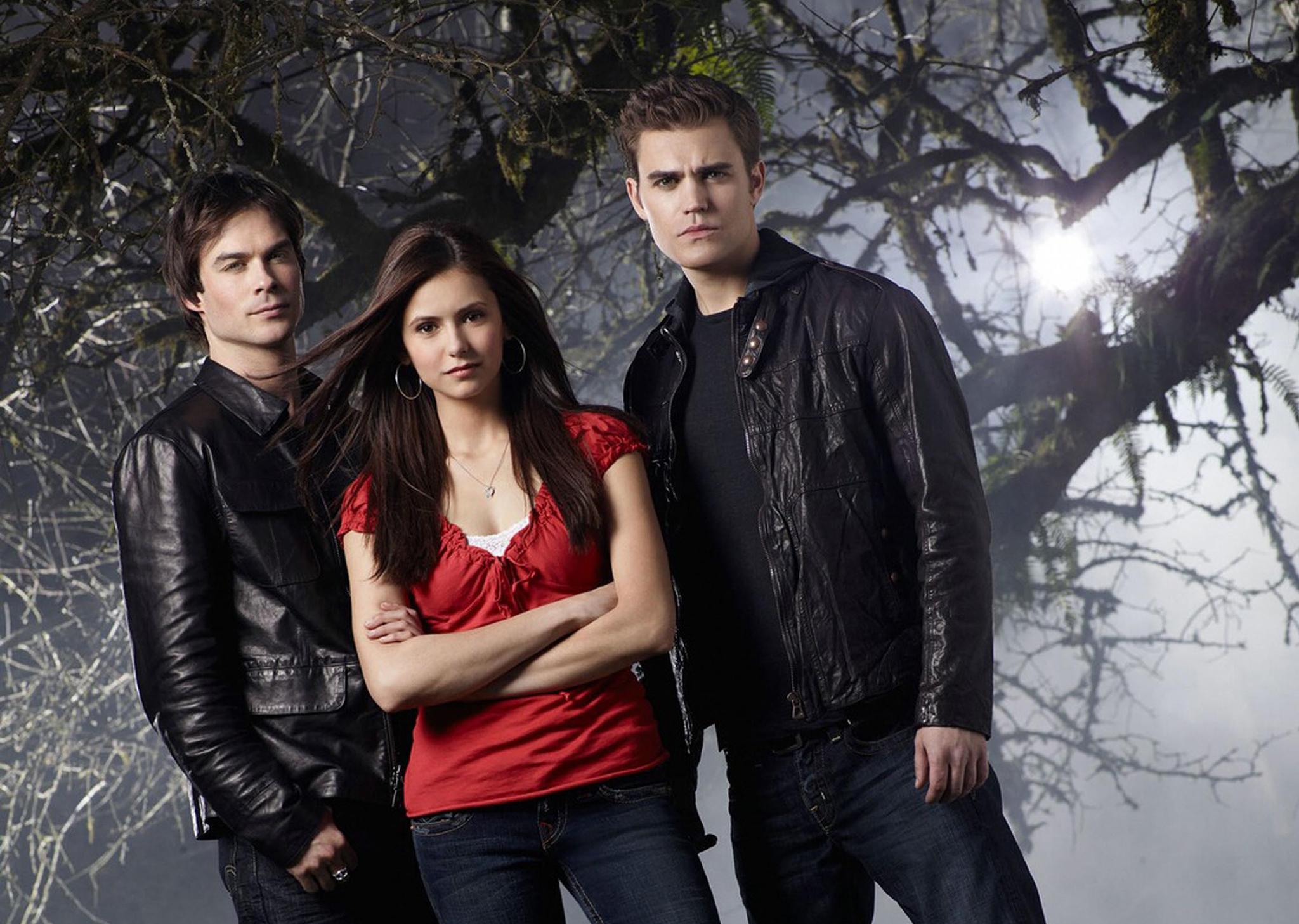 Paul Wesley and Nina Dobrev in The Vampire Diaries