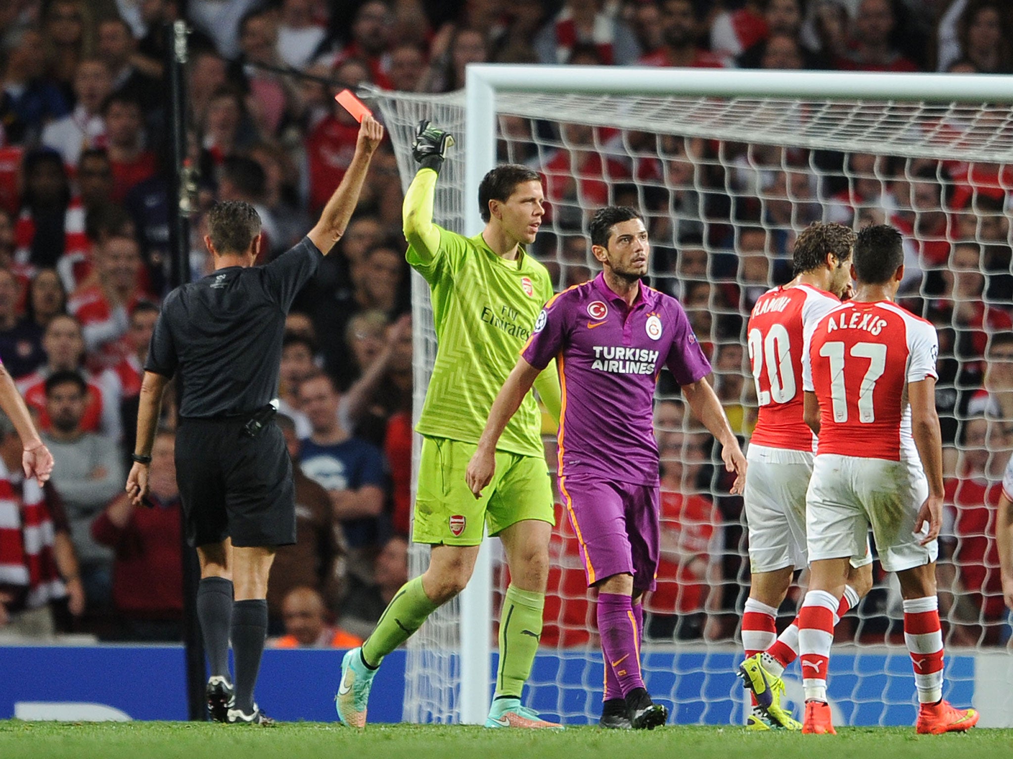 Wojciech Szczesny's red card was the only disappointment of a brilliant Gunners performance