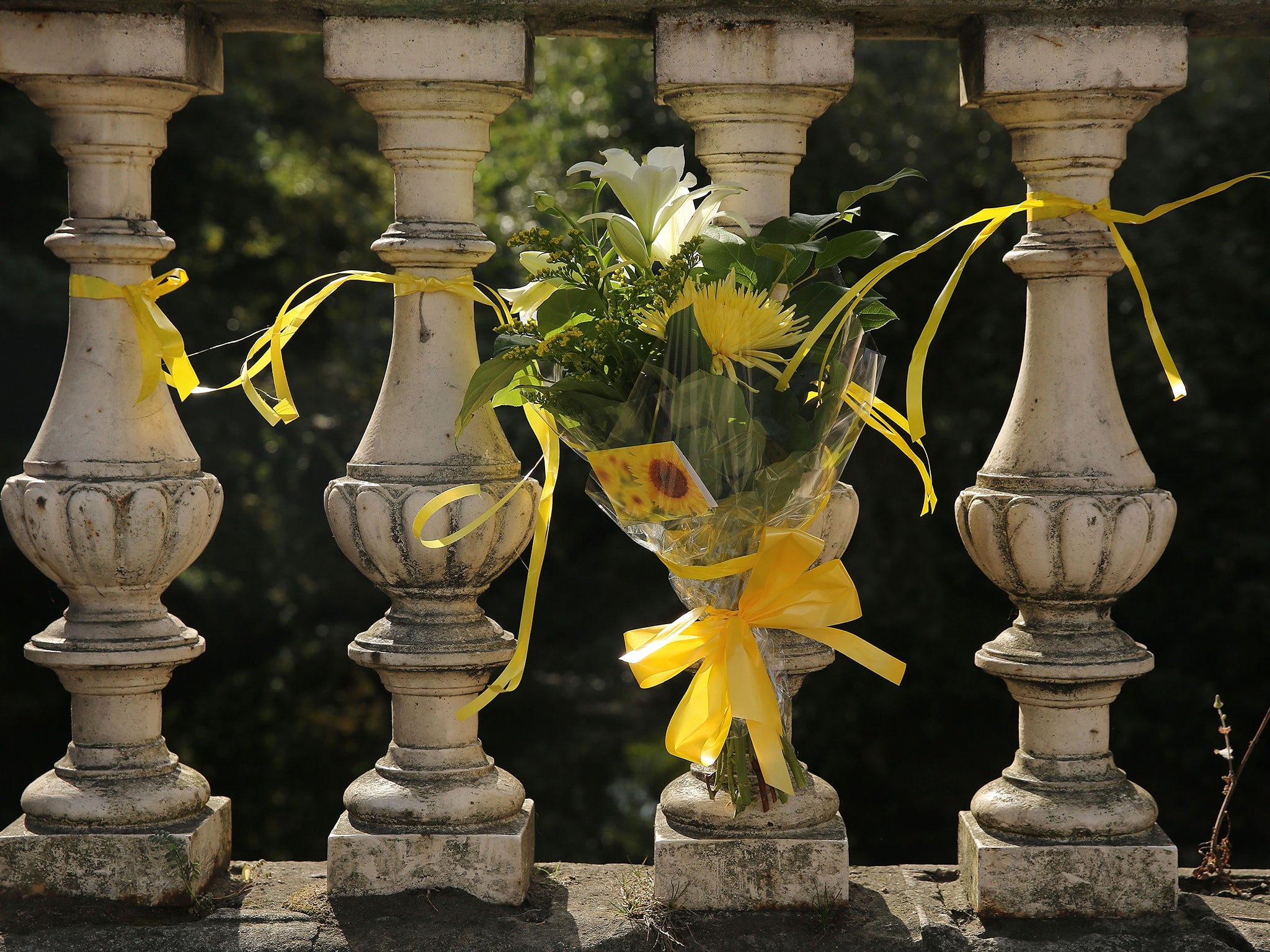 A floral left near where Marta Ligman's body was found