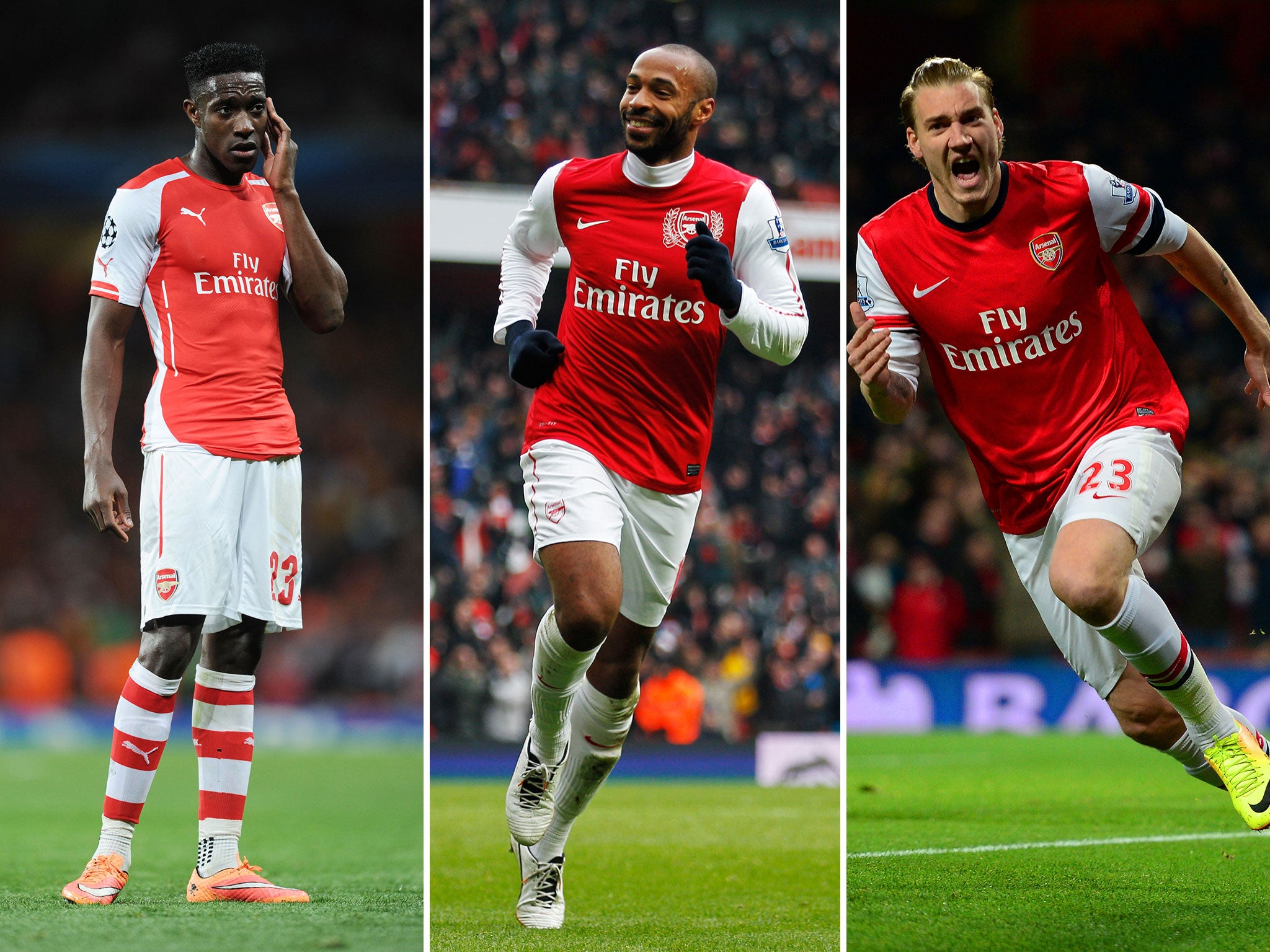 Danny Welbeck, Thierry Henry, Nicklas Bendtner