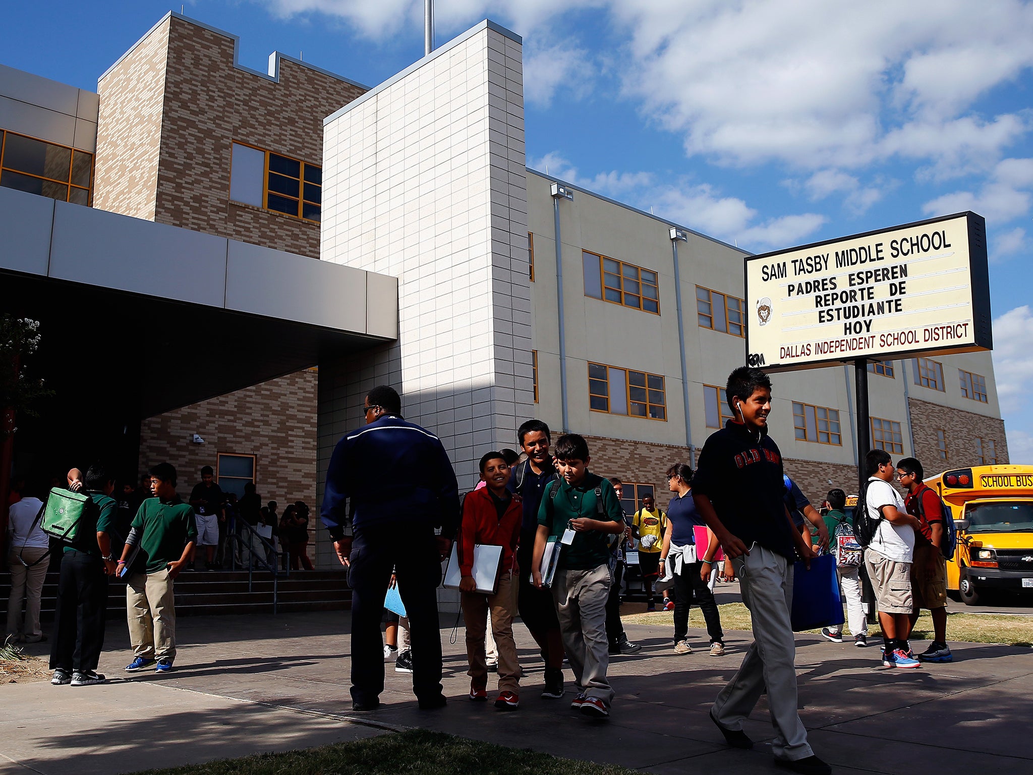 Students are dismissed from Sam Tasby Middle School,
where a pupil had contact with the victim