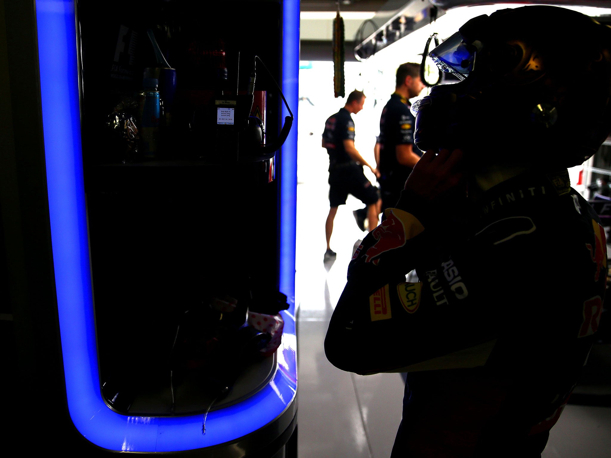 Sebastian Vettel prepares to take to the track in second practice in Japan