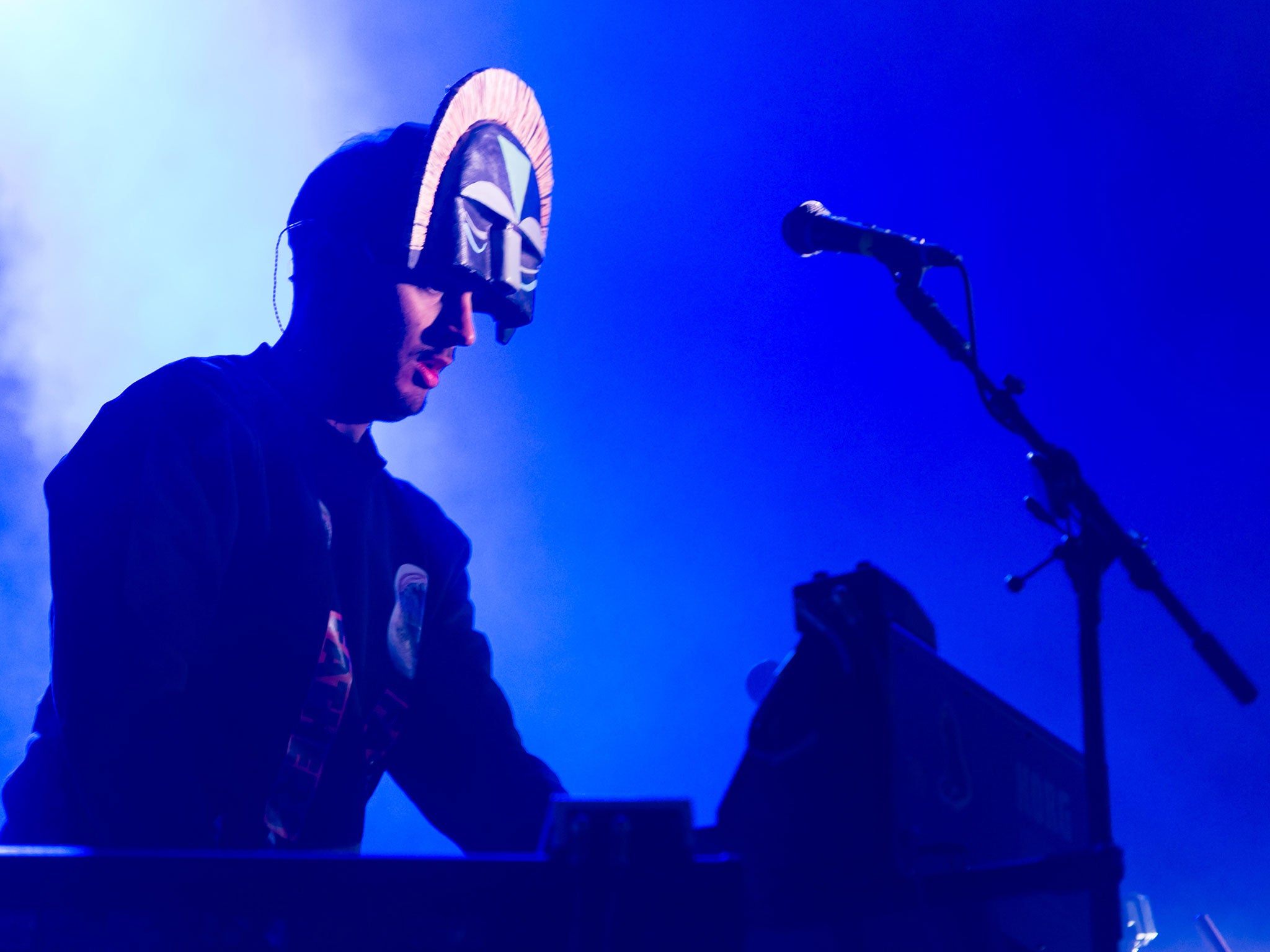 SBTRKT performs live, here at Reading Festival 2014