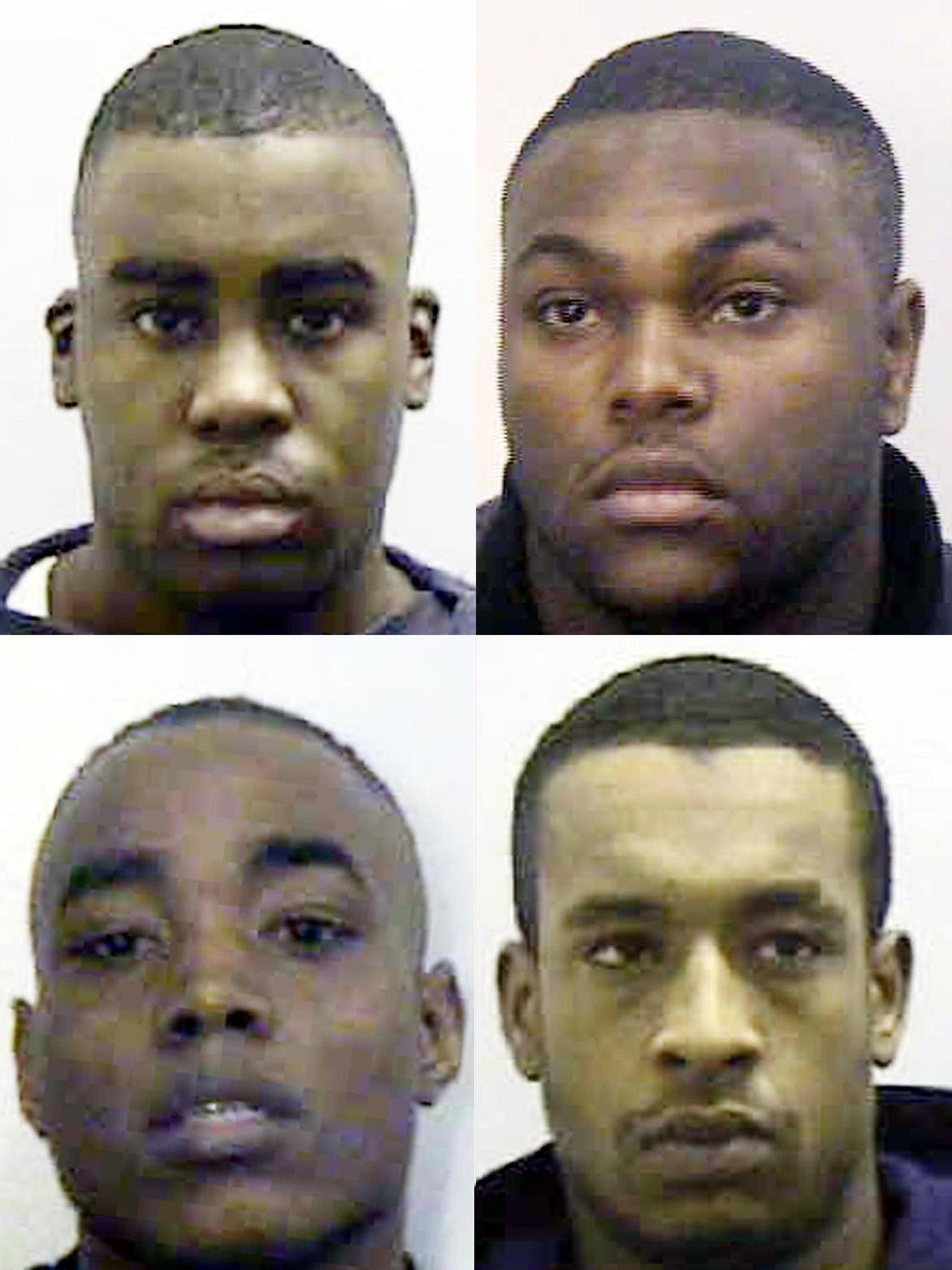 Marcus Ellis, 24, Michael Gregory, 23, Nathan Martin, 26, Rodrigo Simms, 20, who were all found guilty of the murder of Charlene Ellis and Letisha Shakespeare