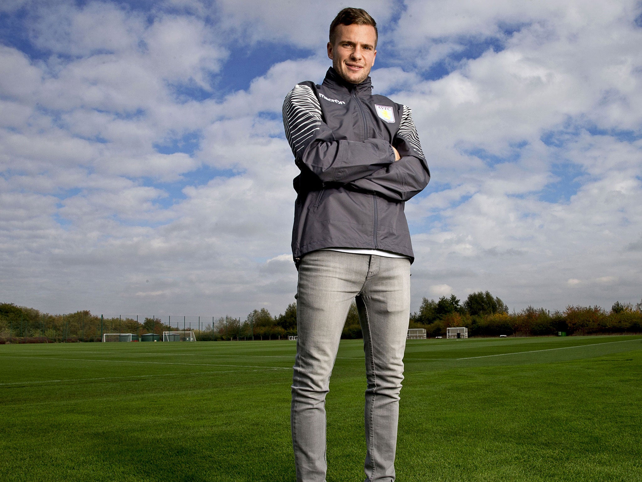 Tom Cleverley at Aston Villa's training ground at Bodymoor Heath
