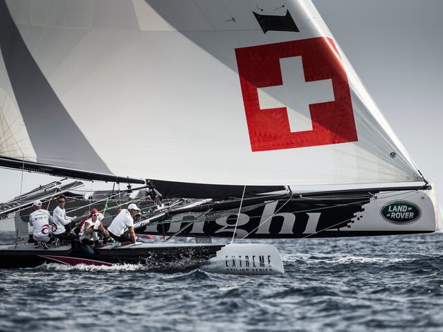 Morgan Larson and Switzerland’s Alinghi won the Extreme Sailing Series regatta in Nice, extended his lead for the 2014 season, and goes into the final round in Sydney in December strongly tipped to lift the championship.