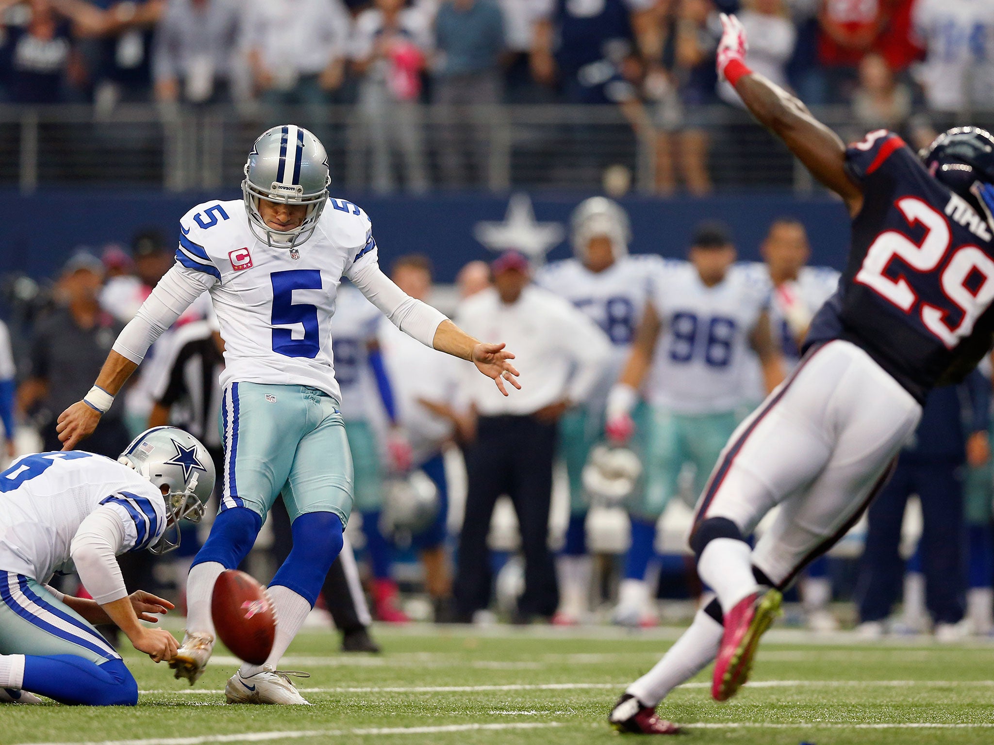 Dan Bailey kicks the game-winning for the Dallas Cowboys in their overtime win against the Houston Texans