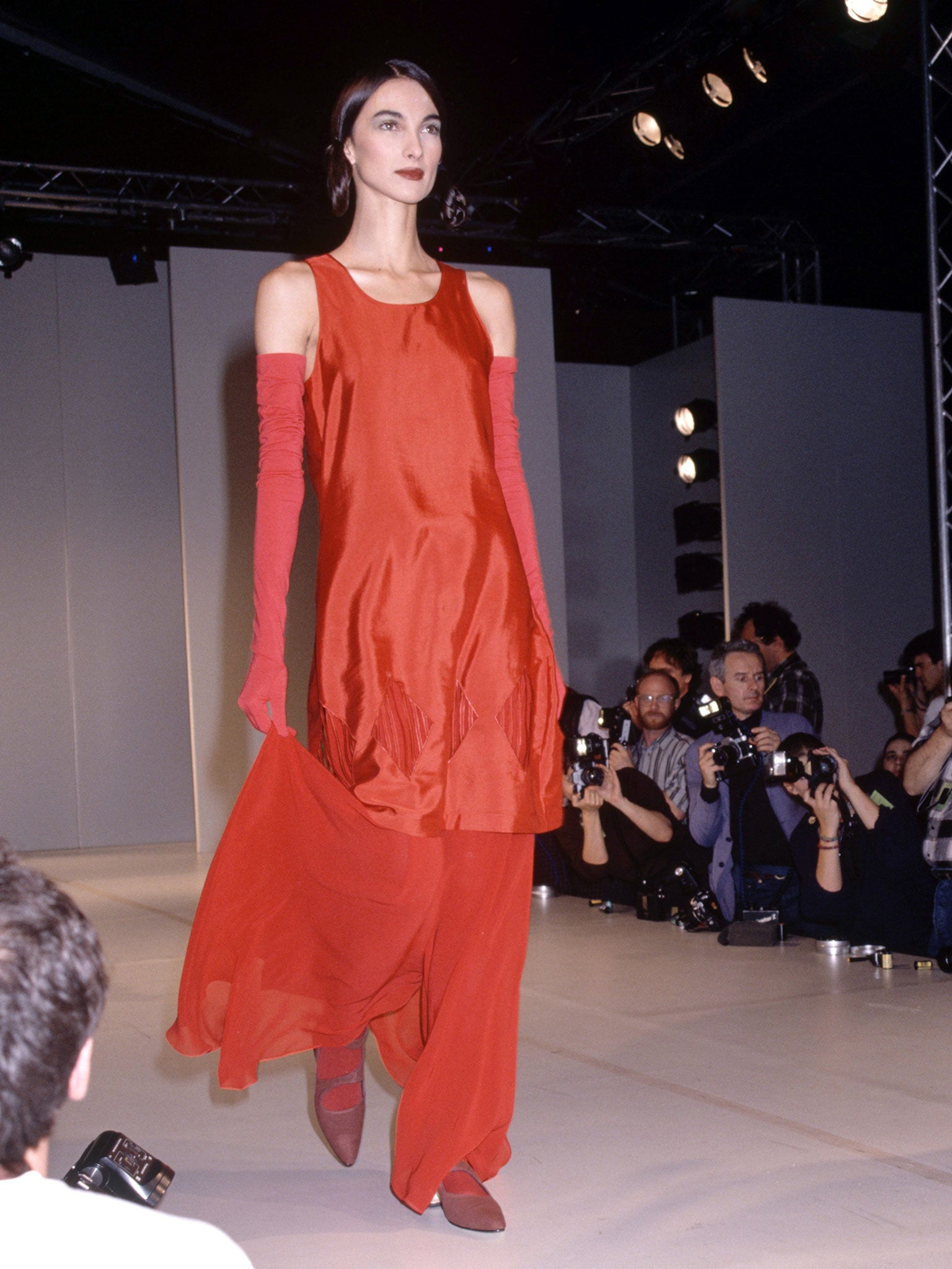 7 Oct 1988: John Galliano show during 1989 London Fashion Week