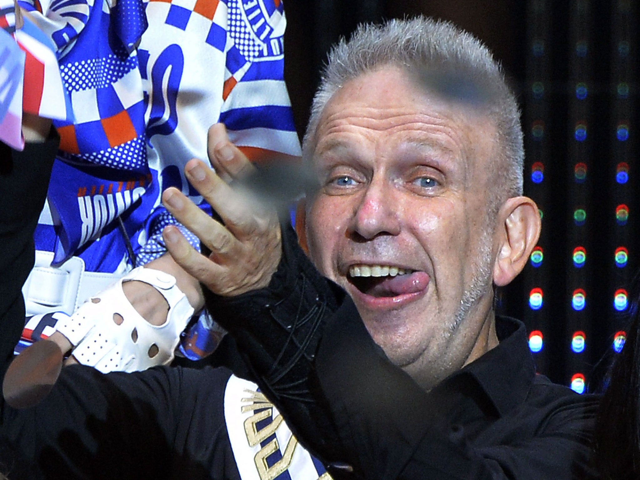 Jean Paul Gaultier at his last ready to wear show, presenting spring/summer 2015