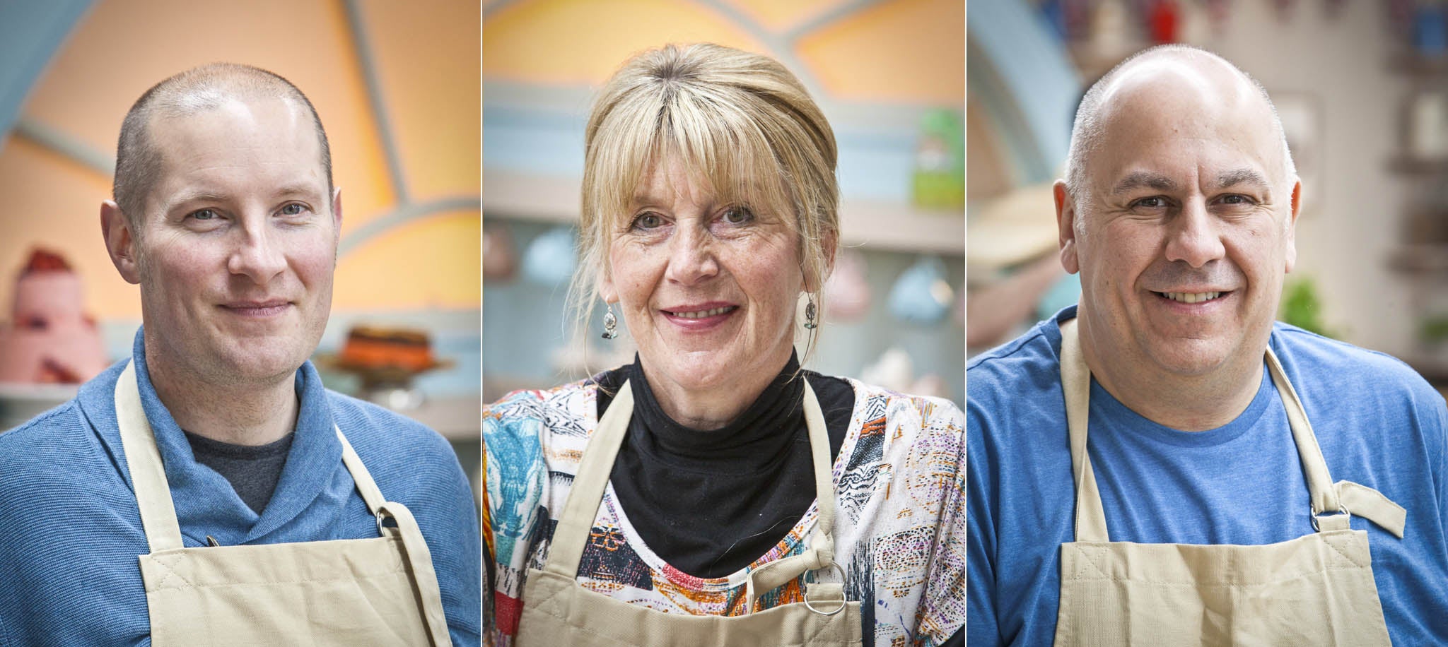 Bake Off finalists 2014: Richard Burr, Nancy Birthwhistle and Luis Troyano