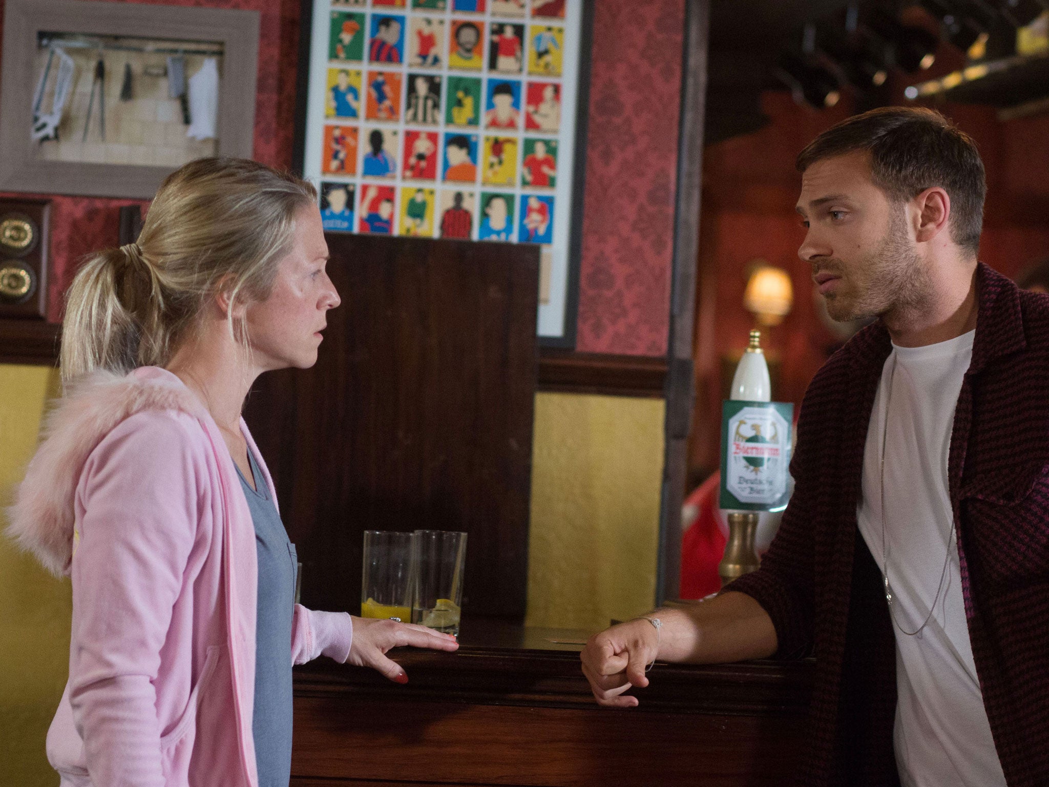 Kellie Bright and Matt Di Angelo as Linda Carter and Dean Wicks in EastEnders