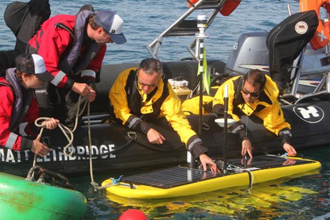 The Waveglider is one of seven aquatic robots being used to map marine life