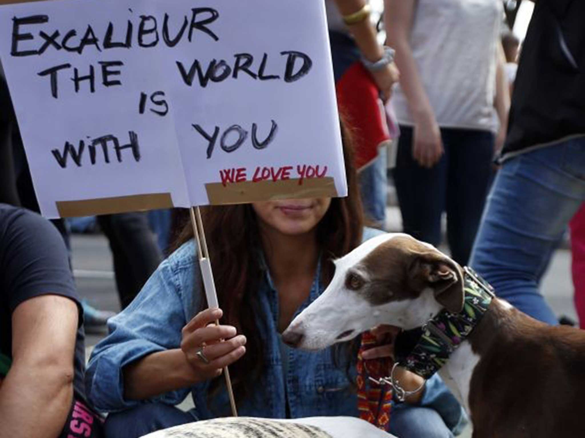 Protesters outside the hospital