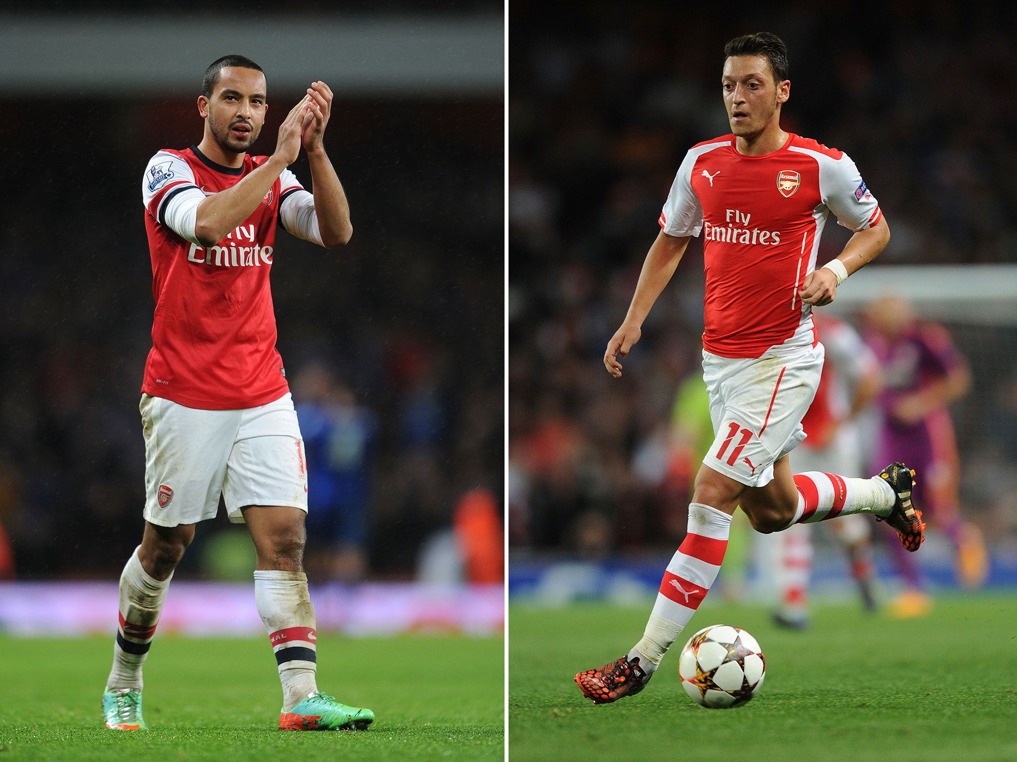 Theo Walcott and Mesut Ozil