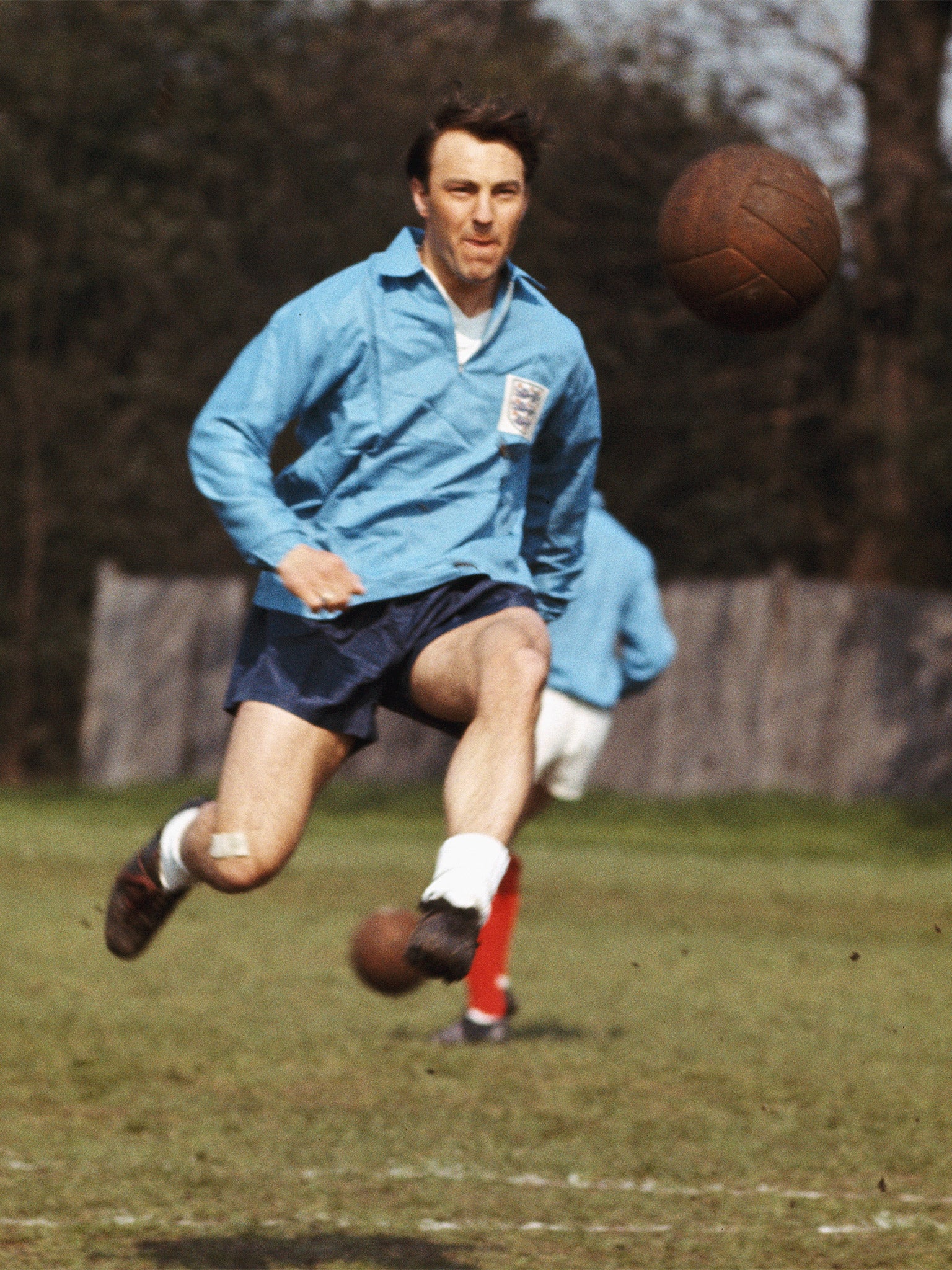 Jimmy Greaves, pictured training with England in 1966, now leads Wayne Rooney by only three goals (Getty)