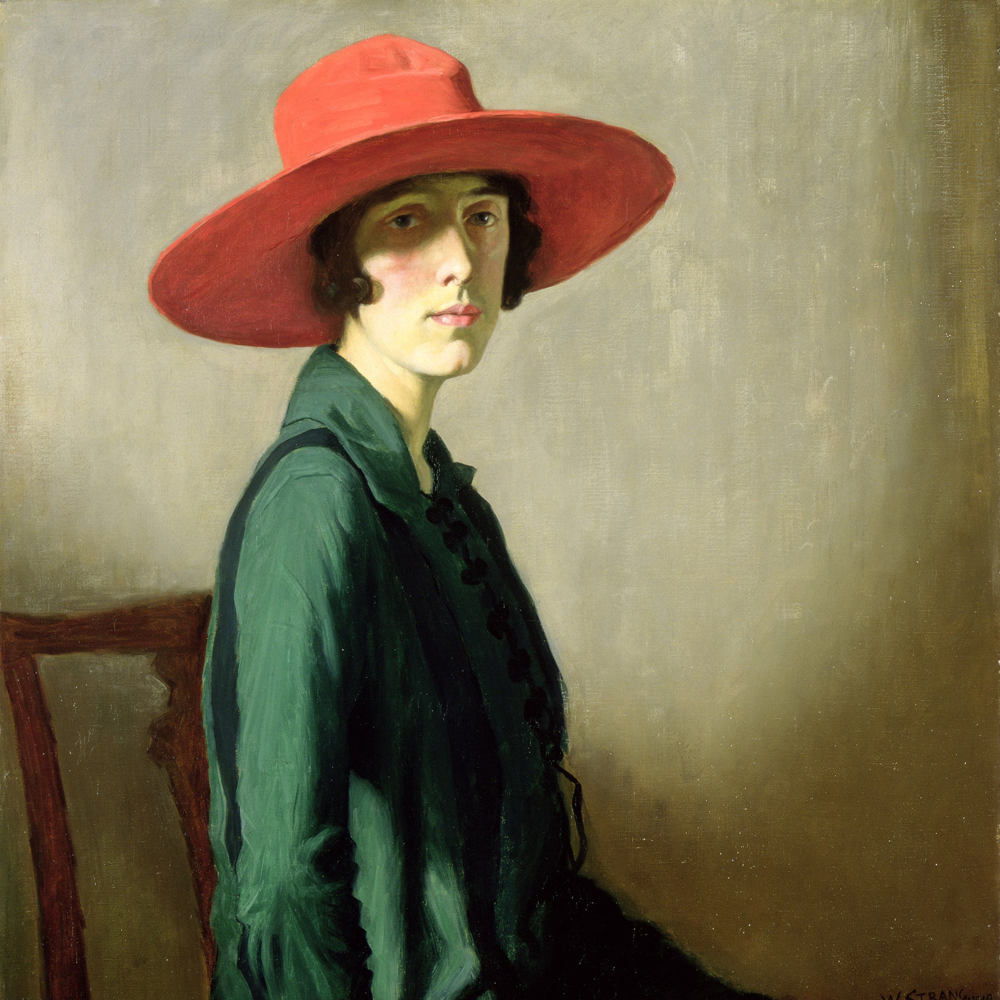 Lady with a Red Hat (oil on canvas), portrait of Vita Sackville-West (1892-1962) poet, novelist and gardener