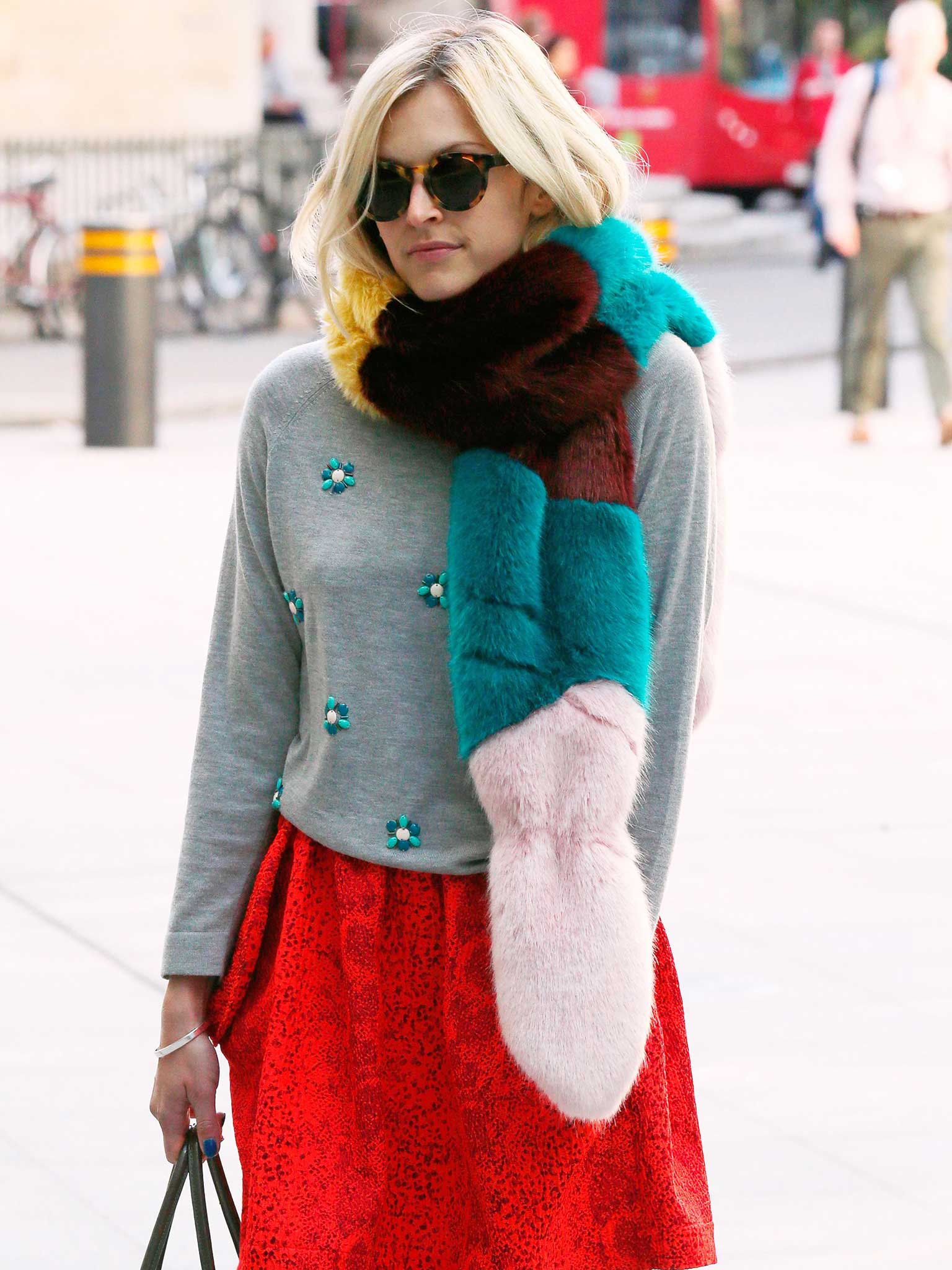 Fearne Cotton in a Helen Moore scarf