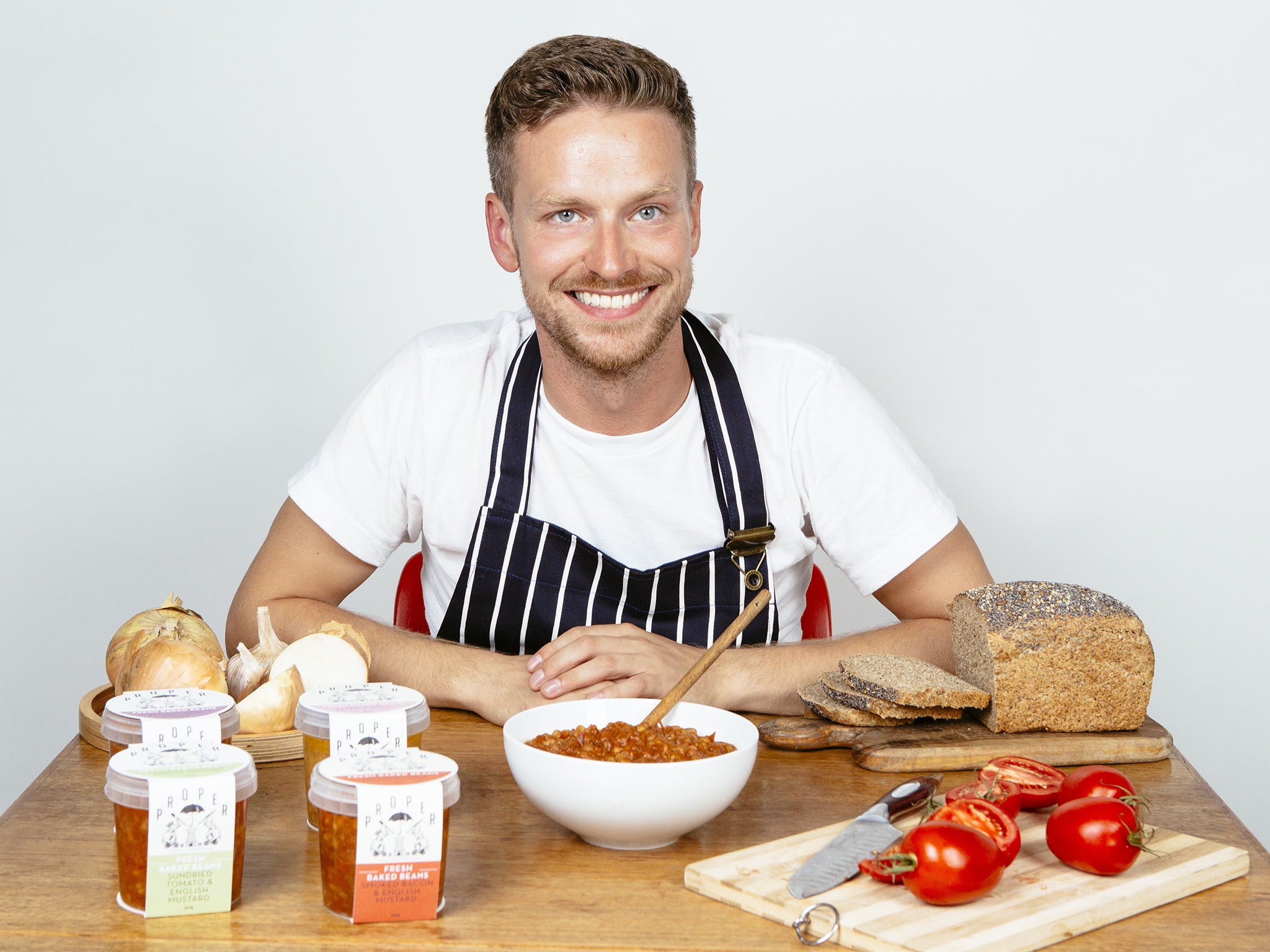 Mr bean: Ben Mason with his gourmet baked beans