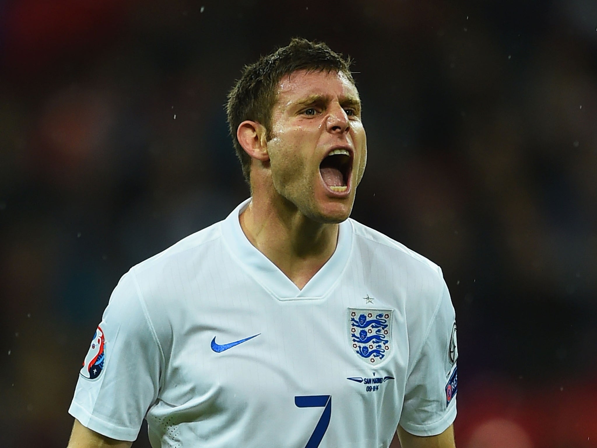 James Milner in action for England