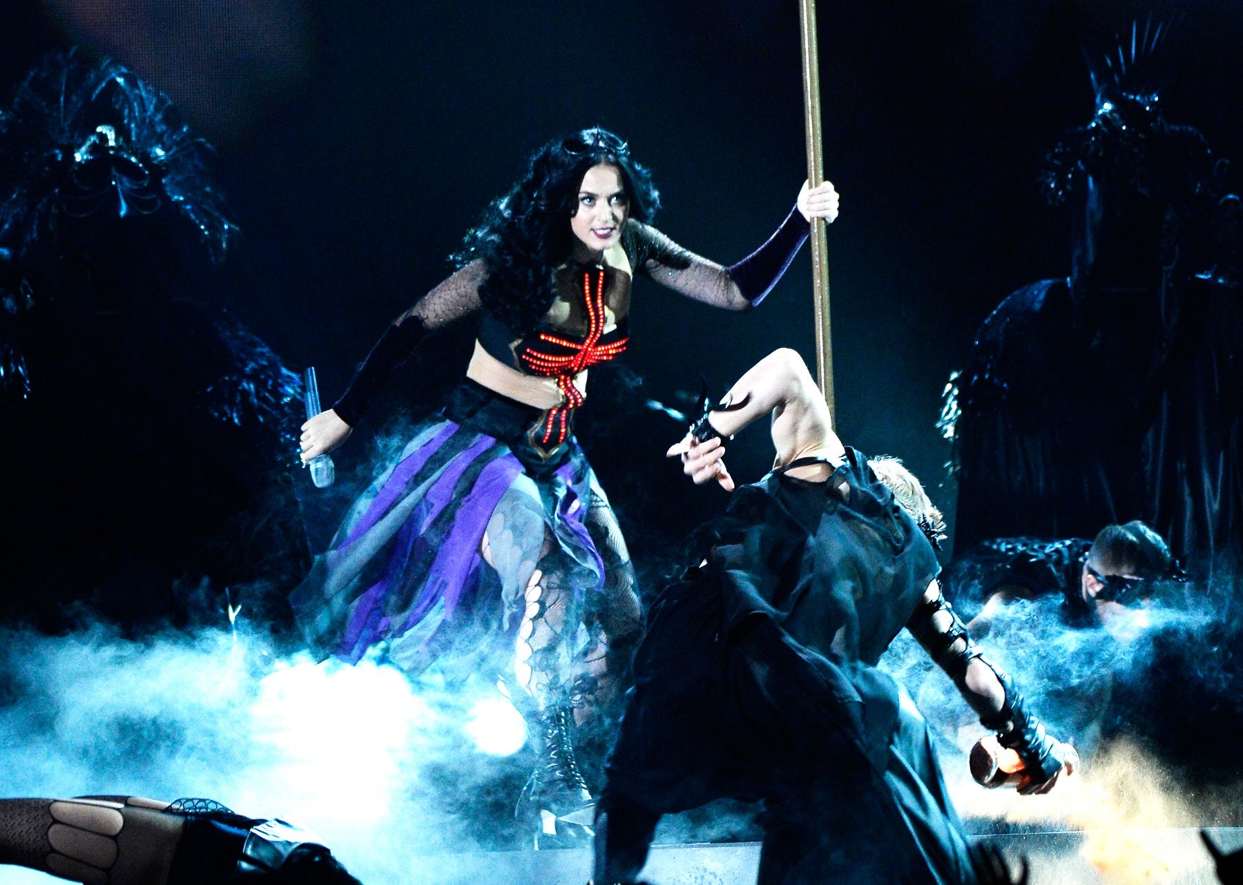 Katy Perry performing at the 56th Grammy Awards