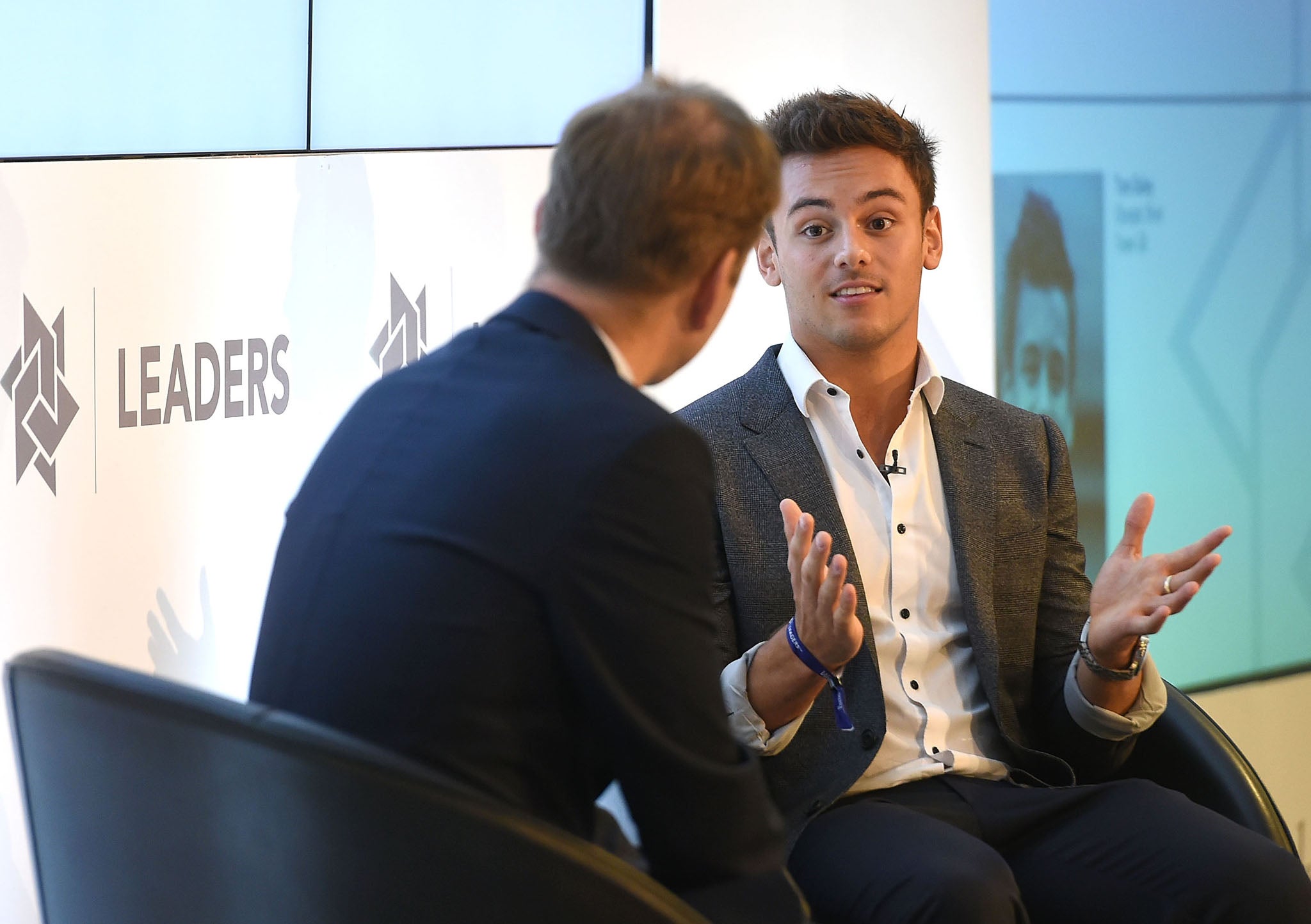 Tom Daley speaks at the Leaders in Sport conference in London on 9 October 2014