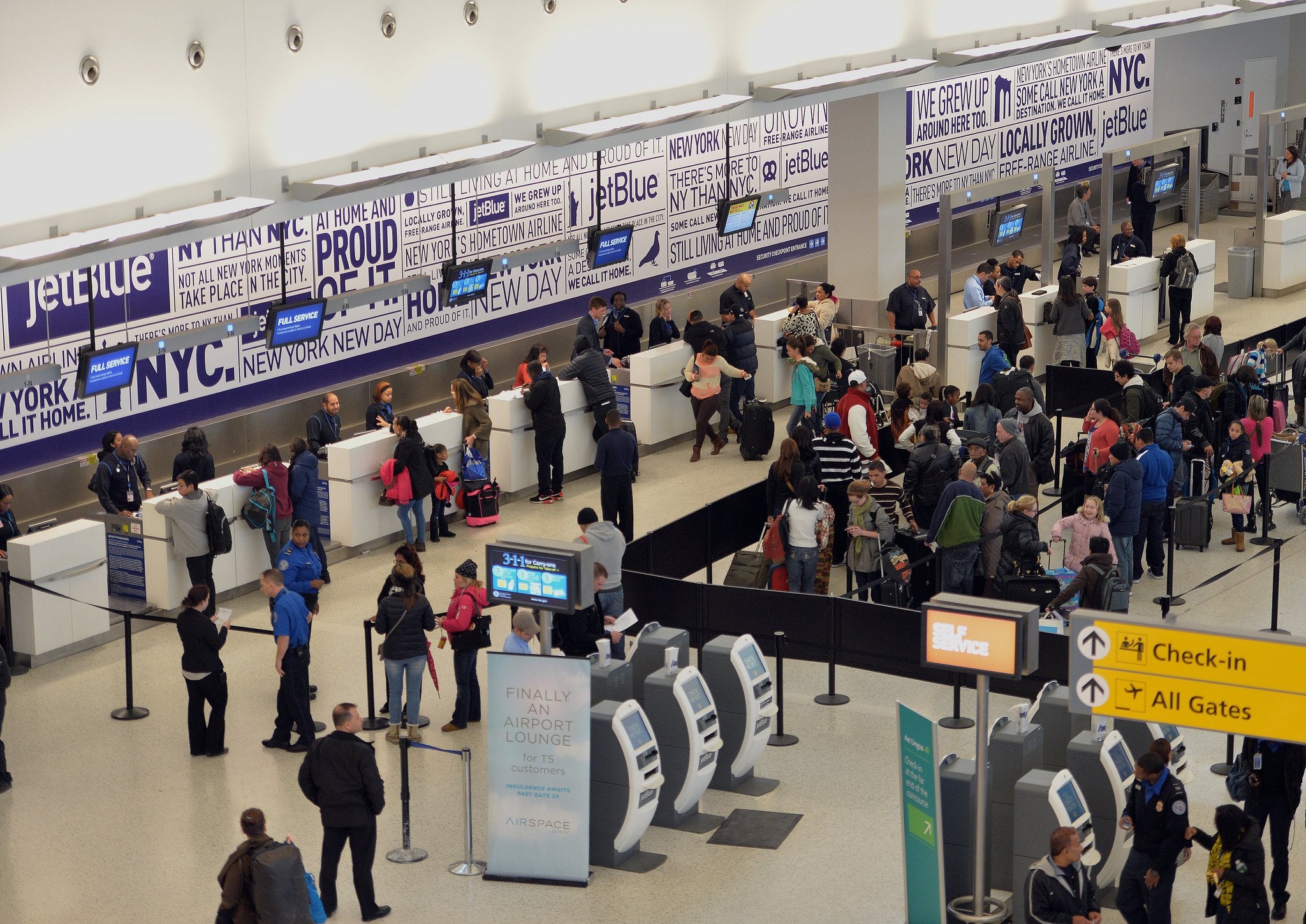 John F Kenny airport in New York is one of the five airports people travelling from the worst effected countries in West Africa must arrive through