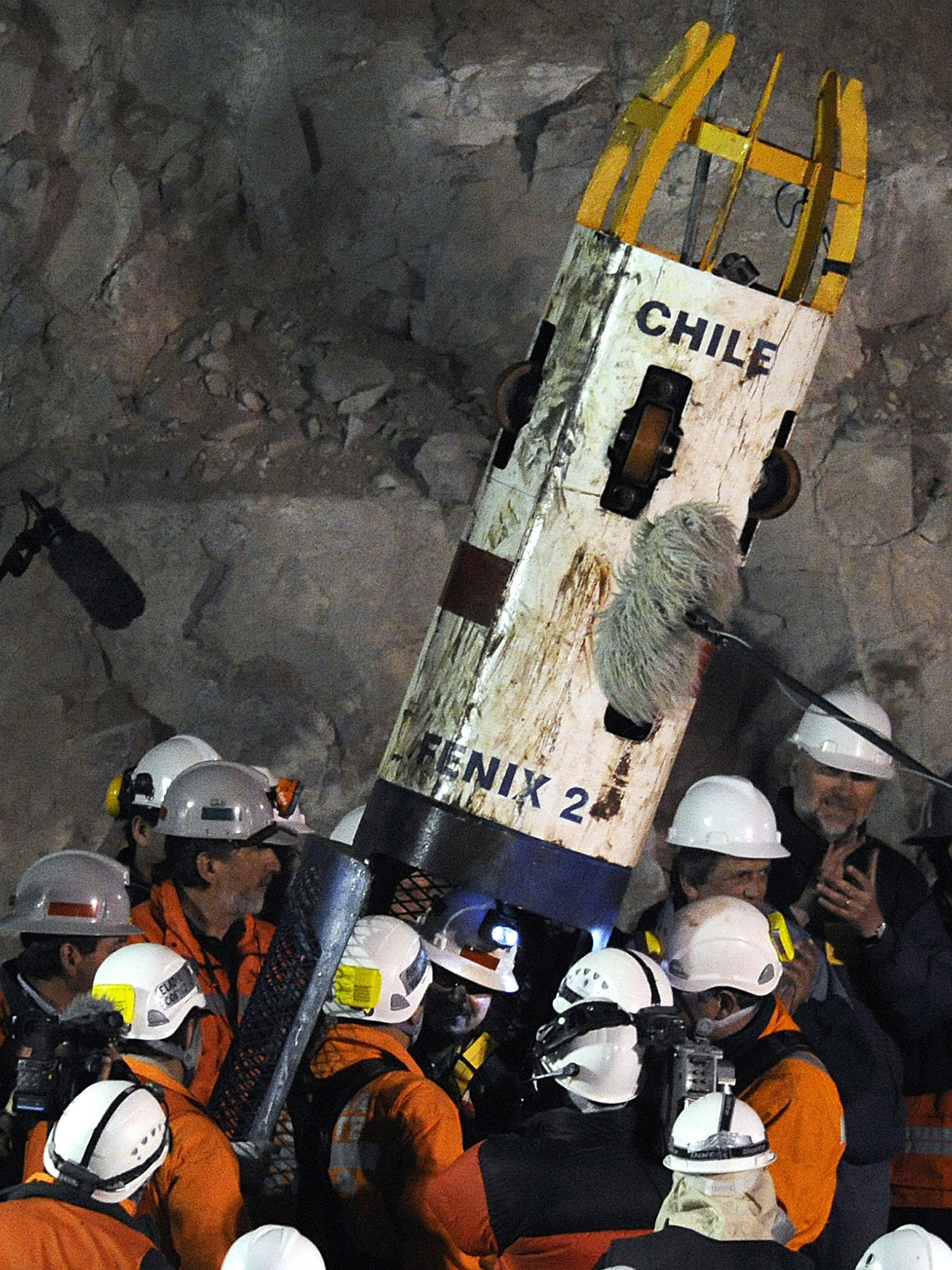 The rescue capsule that brought each man to safety