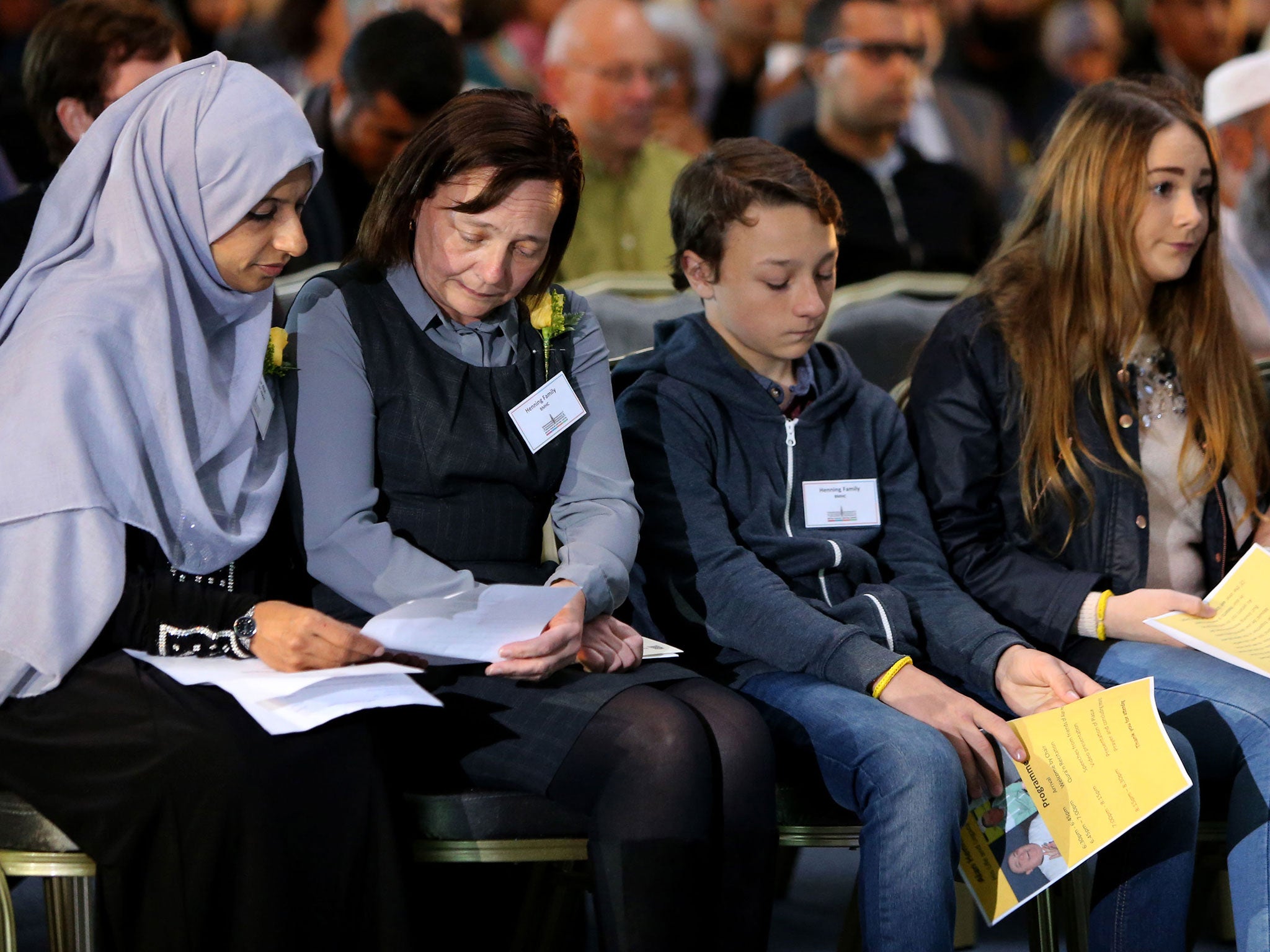 Barbara Henning, second left, is seen with their children Adam and Lucy