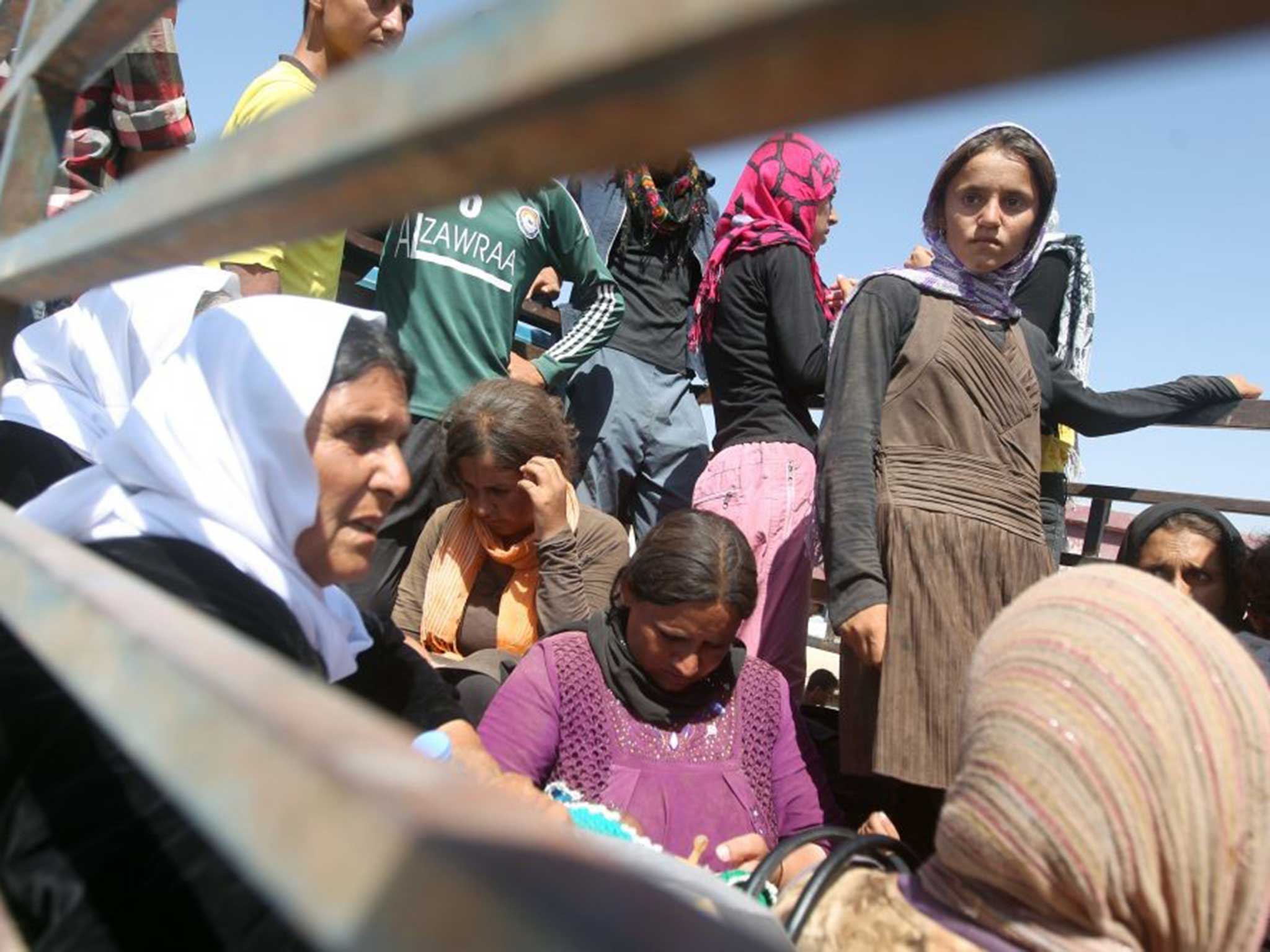 Displaced Yazidi women