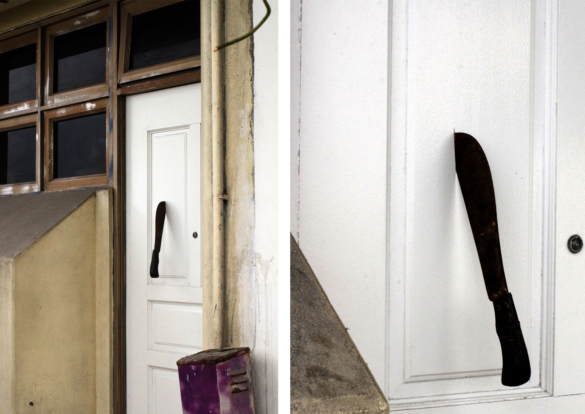 A knife lodged into a door belonging to Minivan News