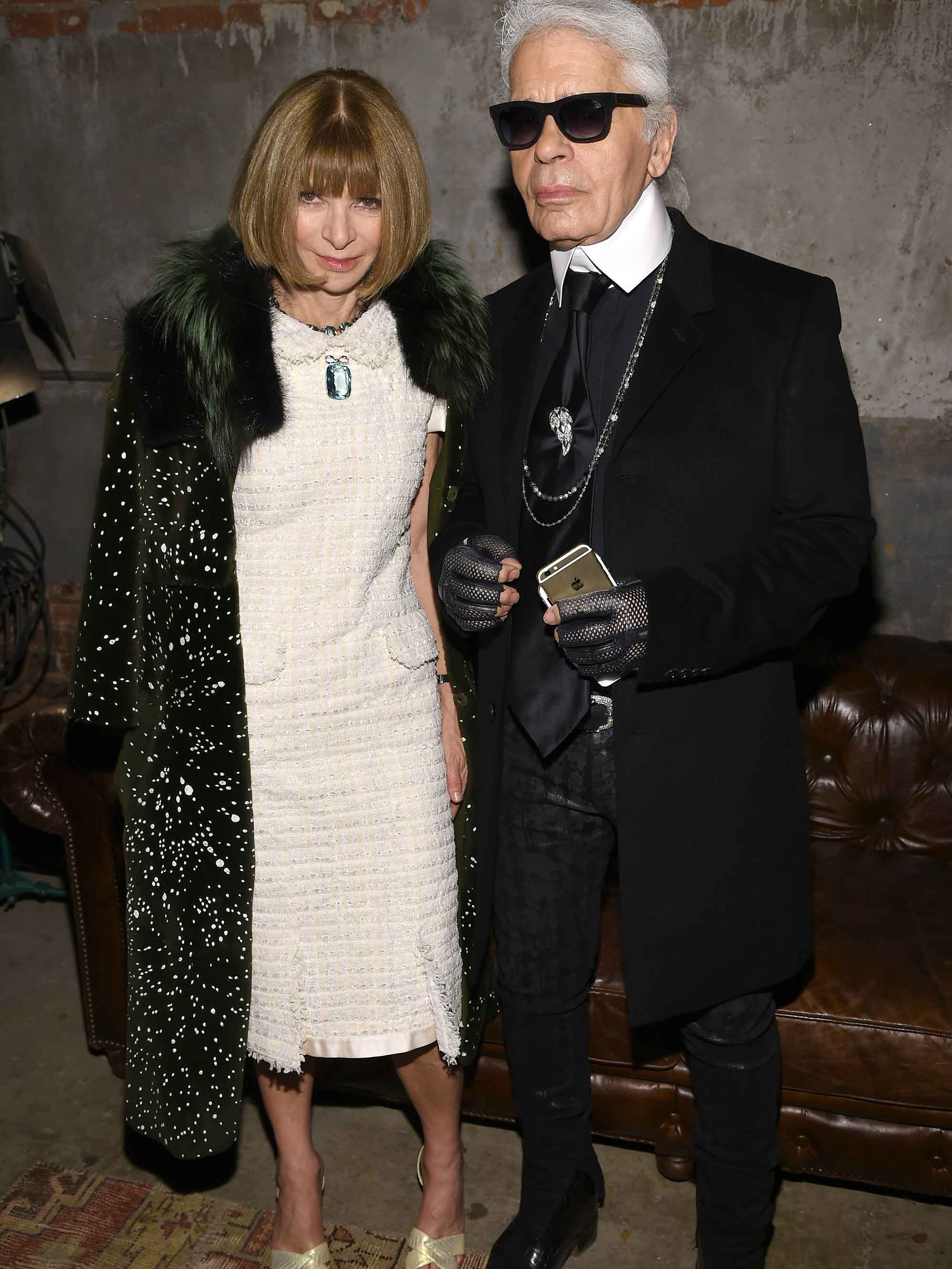 Fashion legeds: Vogue editor Anna Wintour with Karl Lagerfeld