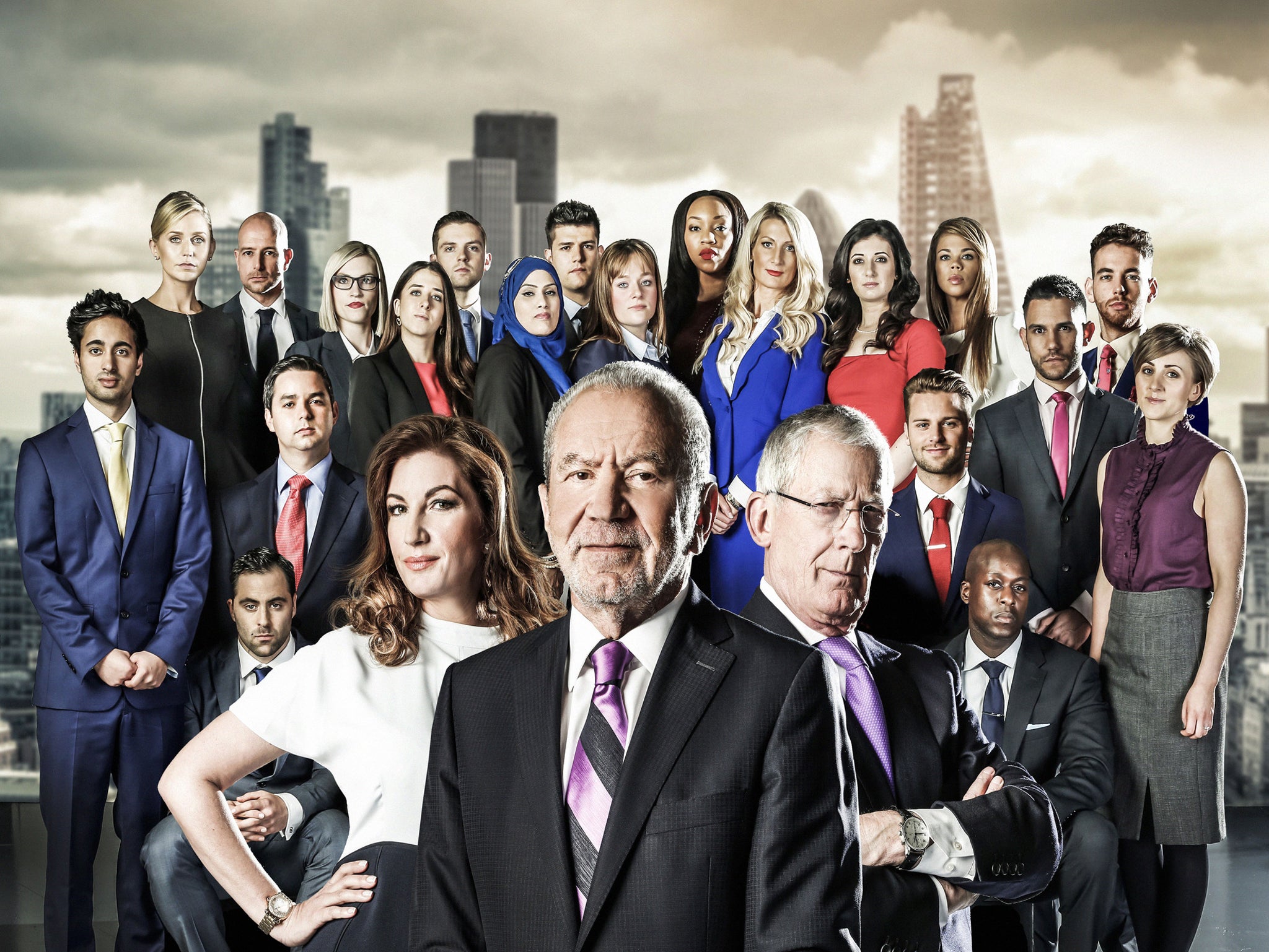 The Apprentice 2014 contestants pictures with Karen Brady, Lord Sugar and Nick Hewer