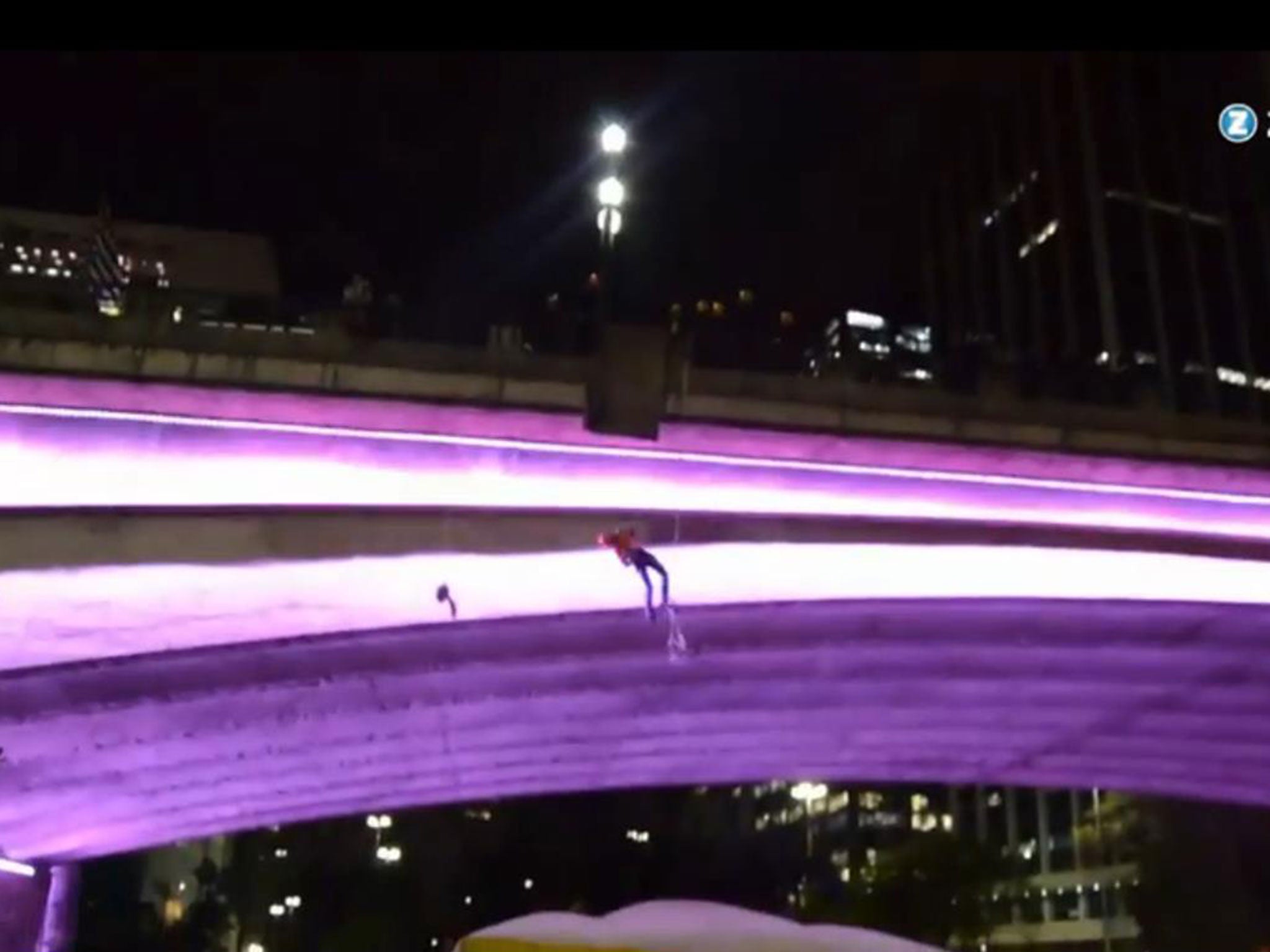 Brazilian firefighters practicing a suicide drill