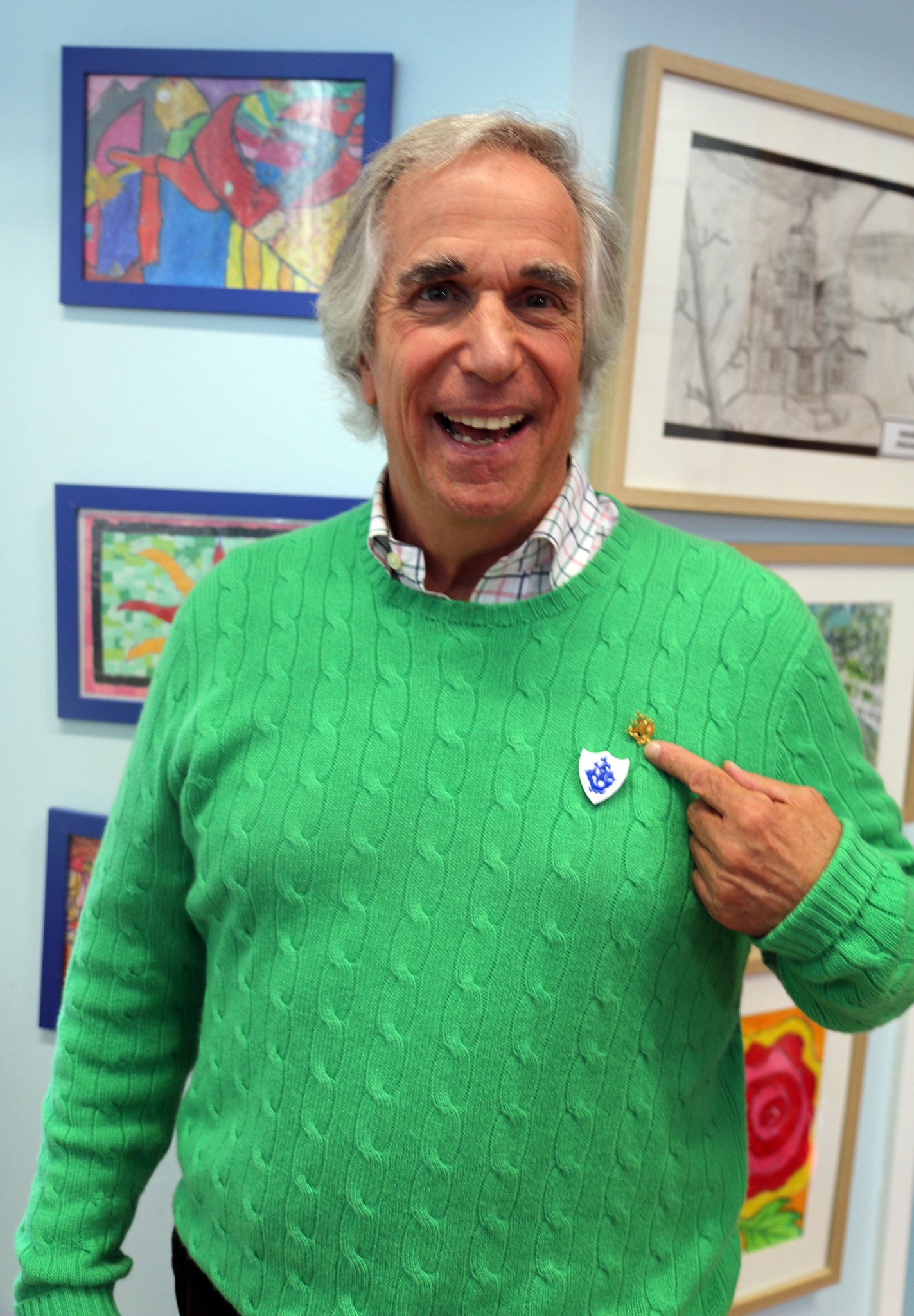 Henry Winkler has received a Blue Peter badge