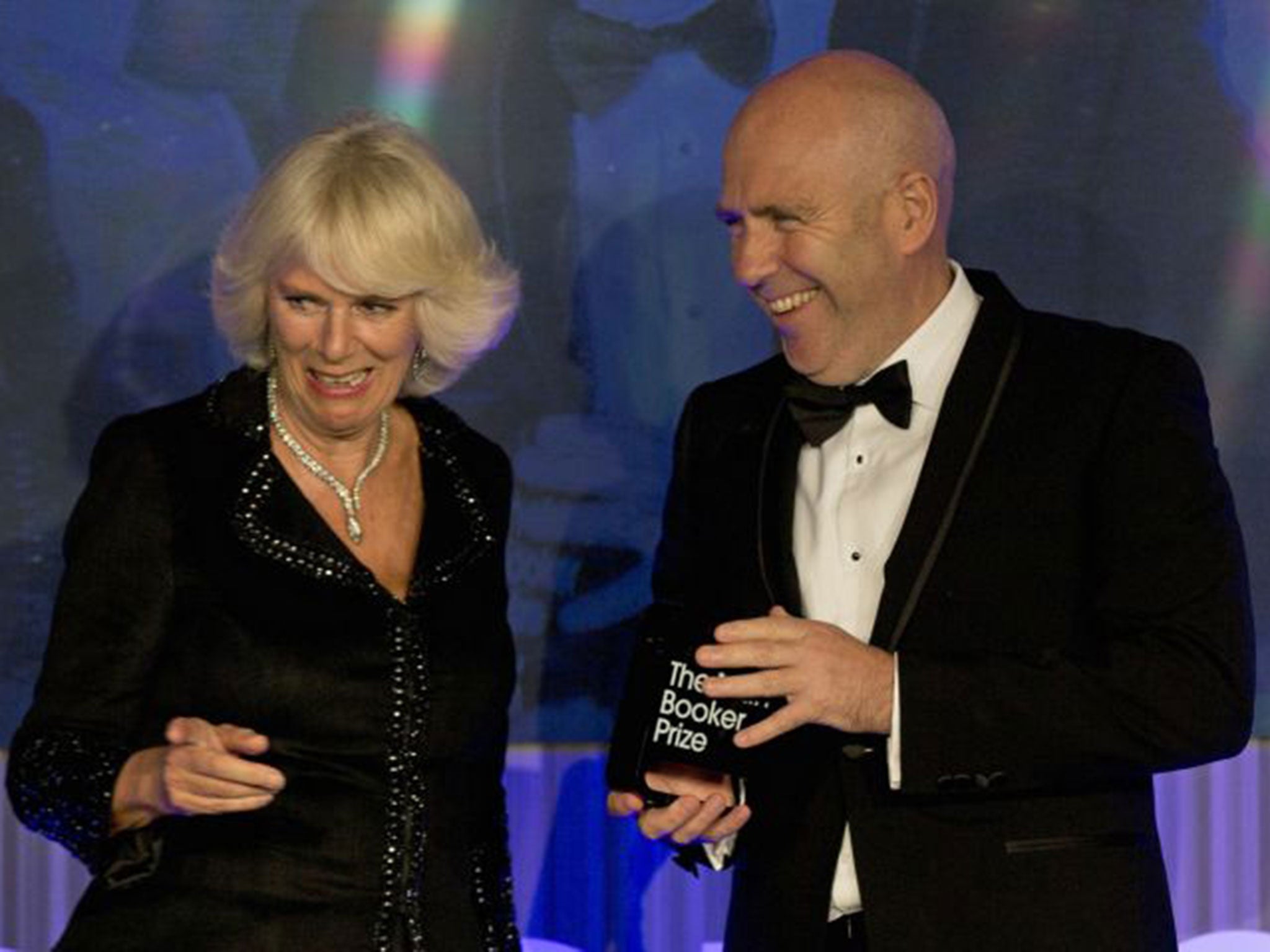 Royal approval: the Duchess of Cornwall presents Richard Flanagan with the Man Booker Prize for Fiction