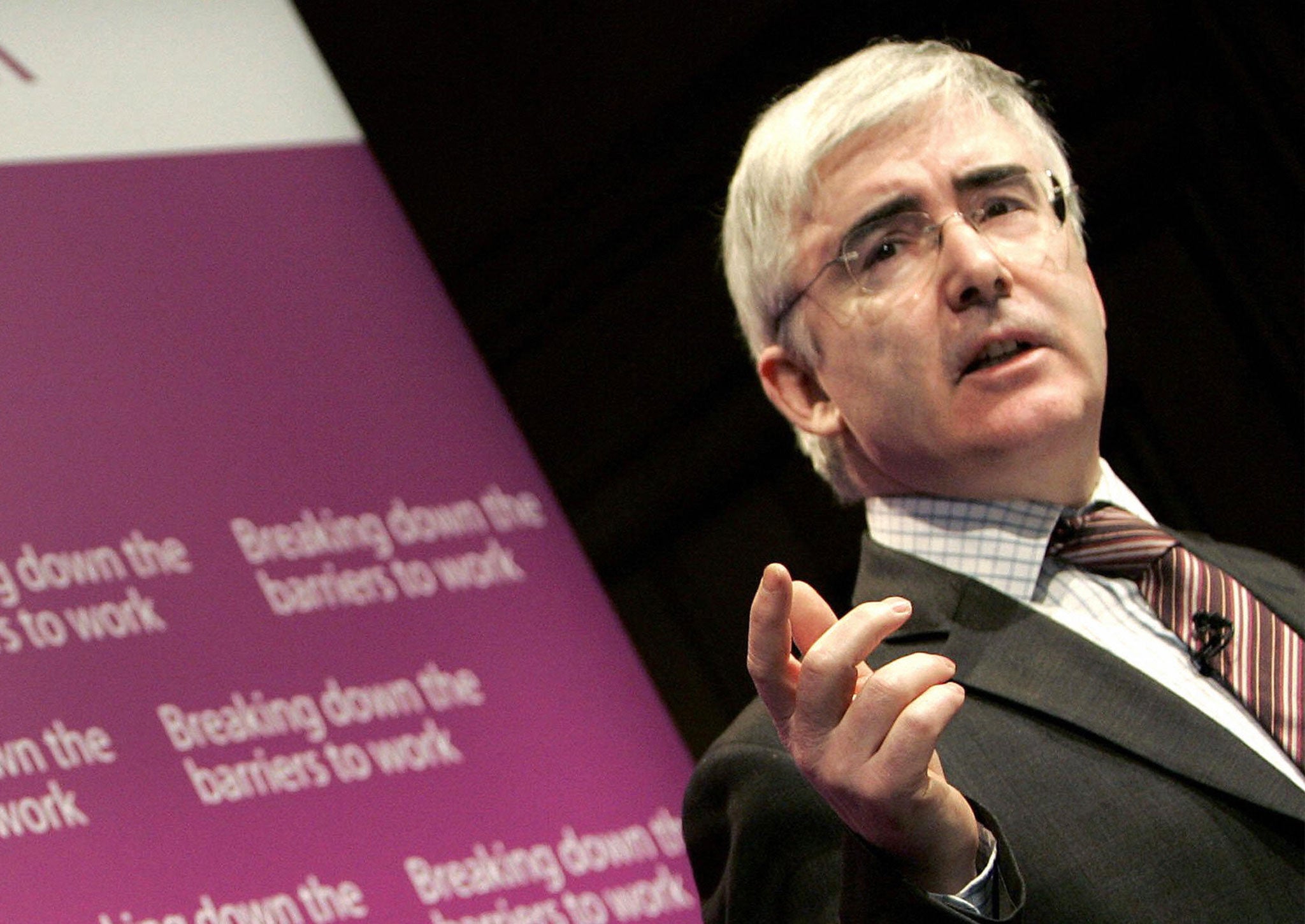 David Freud speaks at a press conference at 10 Downing Street in central London